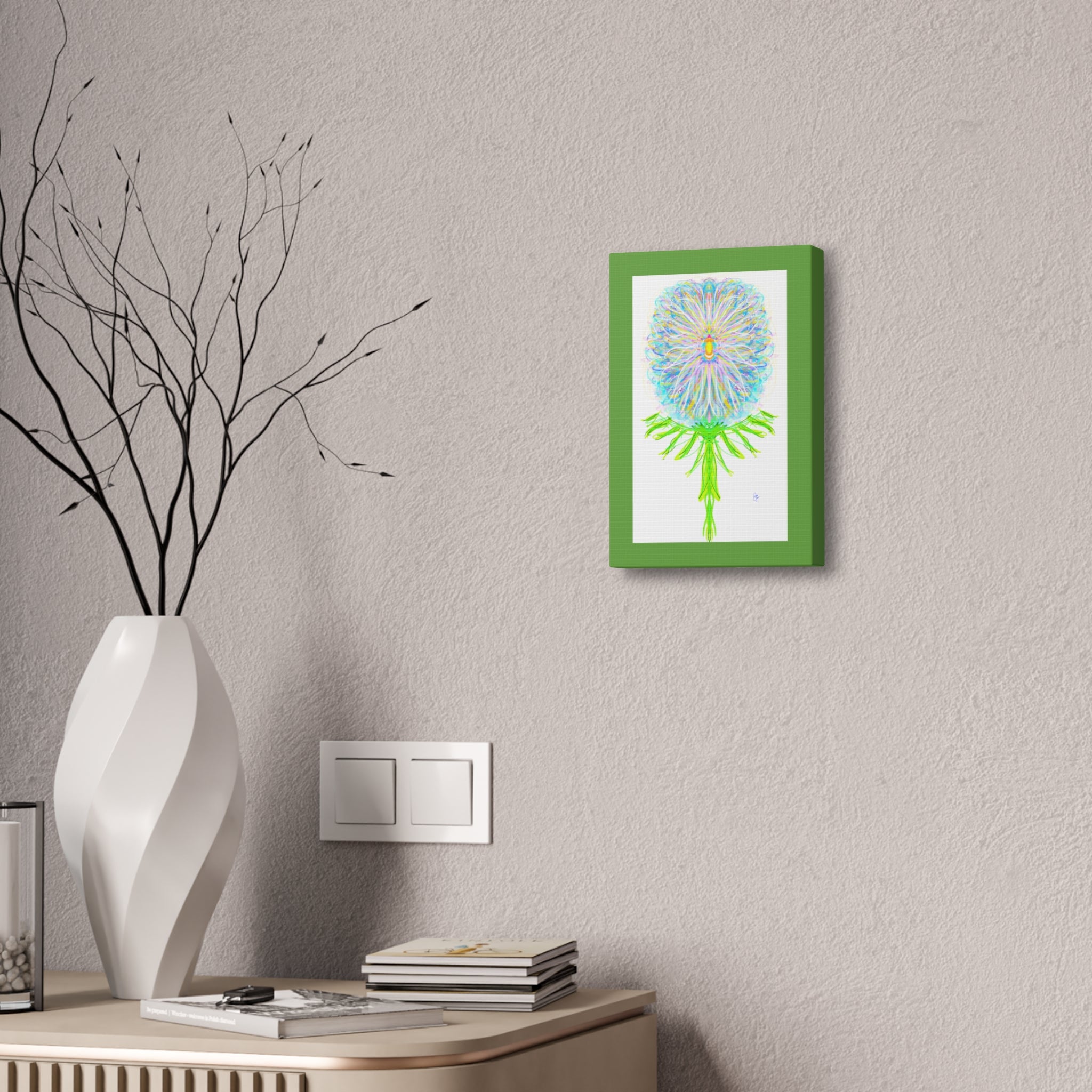 Pastel Floral Canvas Print — Abstract Dandelion Wall Art (Stretched 1.5")