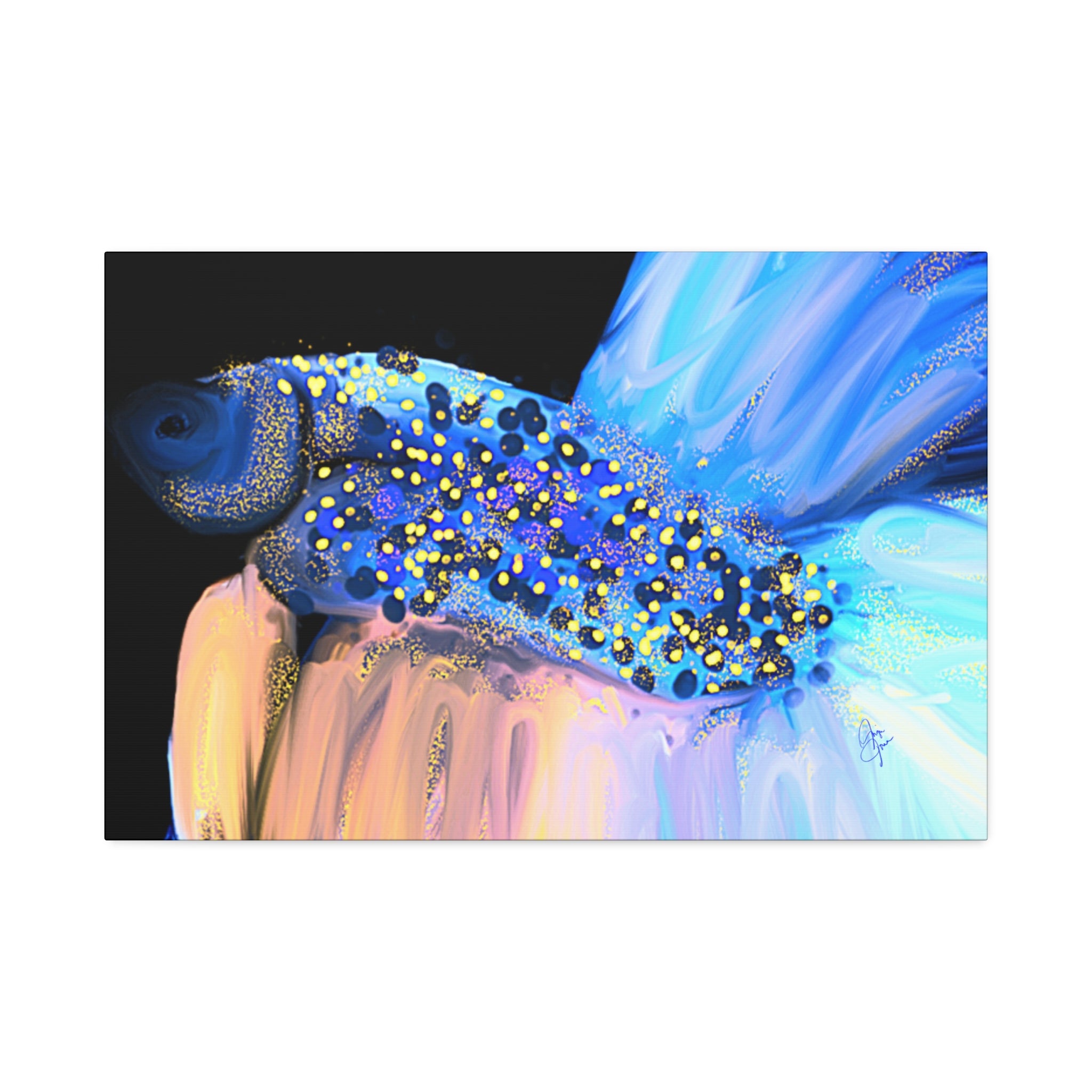 Betta Fish Canvas Print — Vibrant Blue Tropical Aquarium Wall Art (Stretched 1.5")