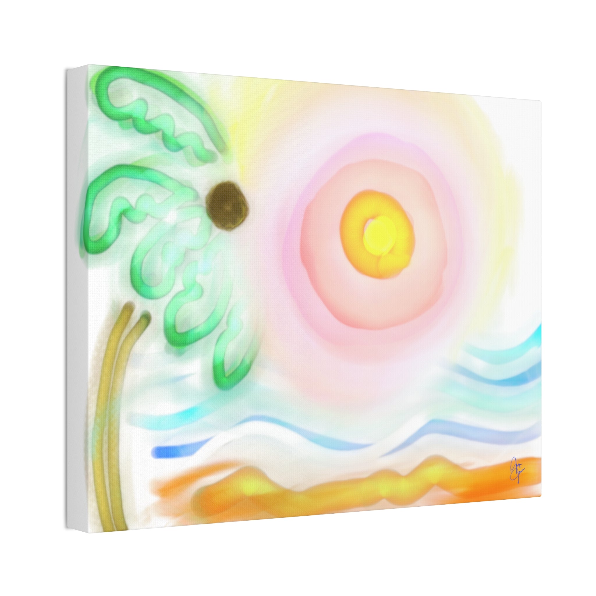 Tropical Sunrise Canvas Wall Art — Stretched 1.5" Beach Landscape Print