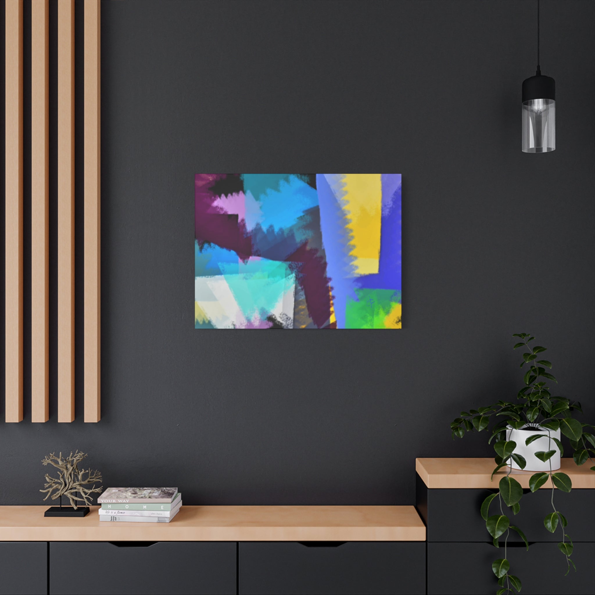 Abstract Color Burst Canvas Print — Vibrant Geometric Wall Art