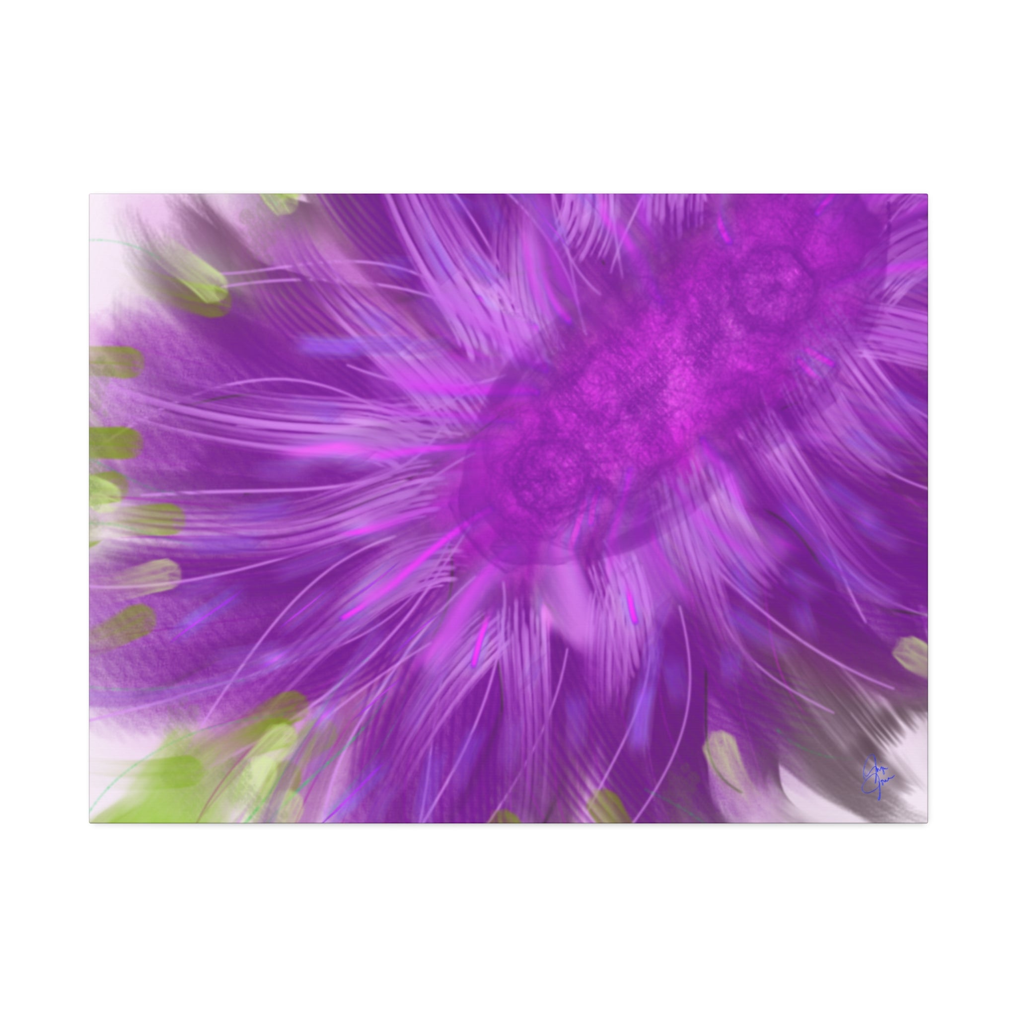 Purple Floral Burst Canvas Print – Abstract Flower Wall Art (Stretched 1.5")