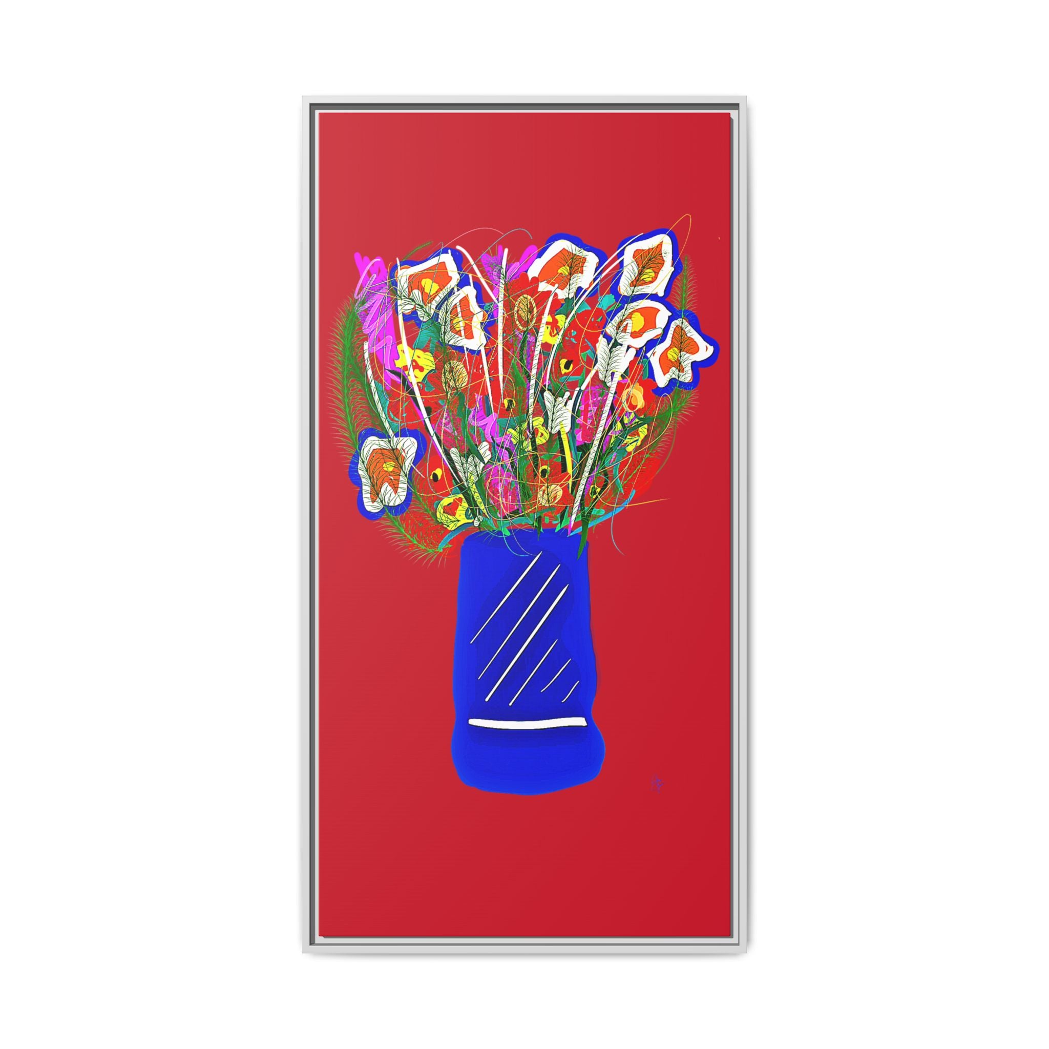Floral Bouquet Matte Canvas Print — Framed Wall Art