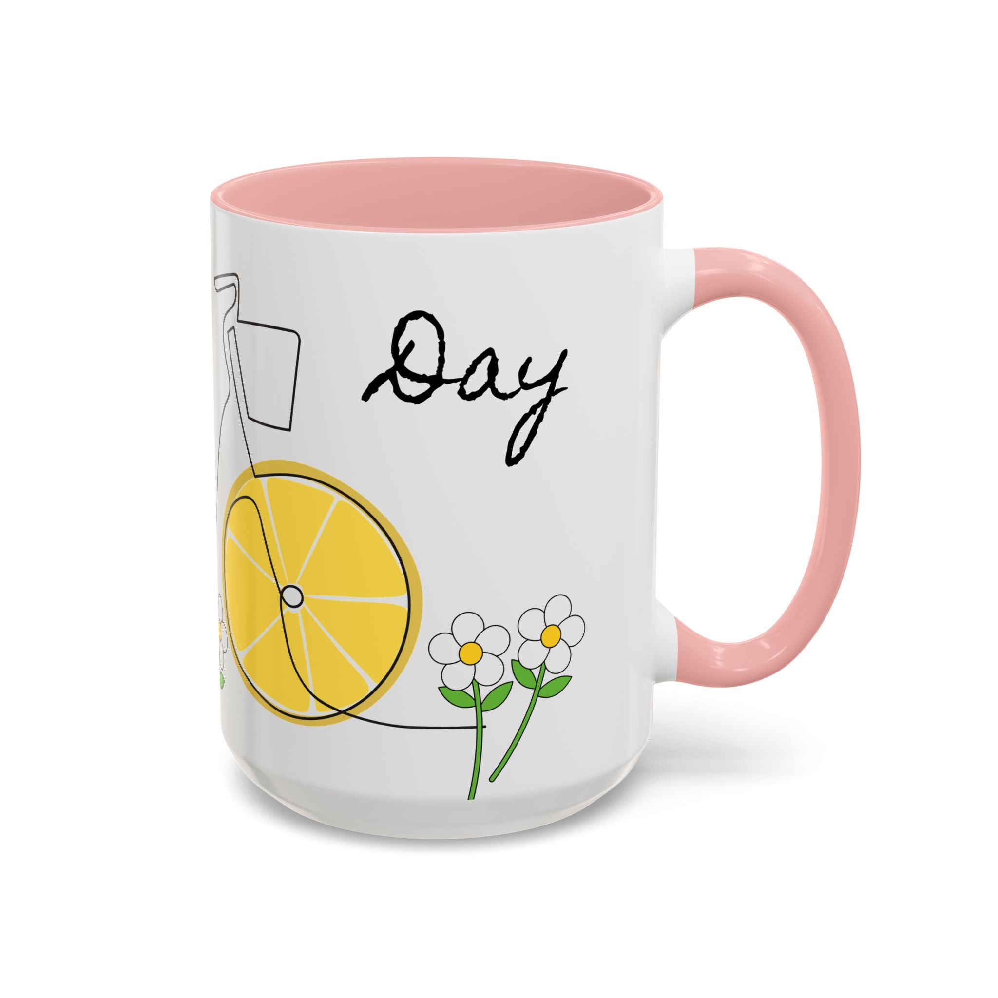 Lemon Bike Coffee Mug — 'Happy Day' Accent Ceramic Mug (11/15oz)