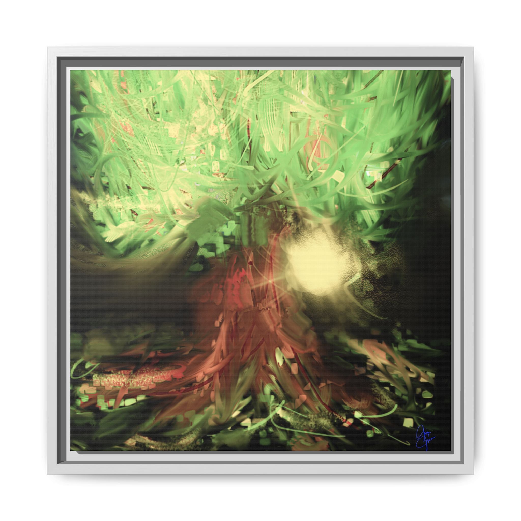 Sunset Tree Matte Canvas Framed Wall Art