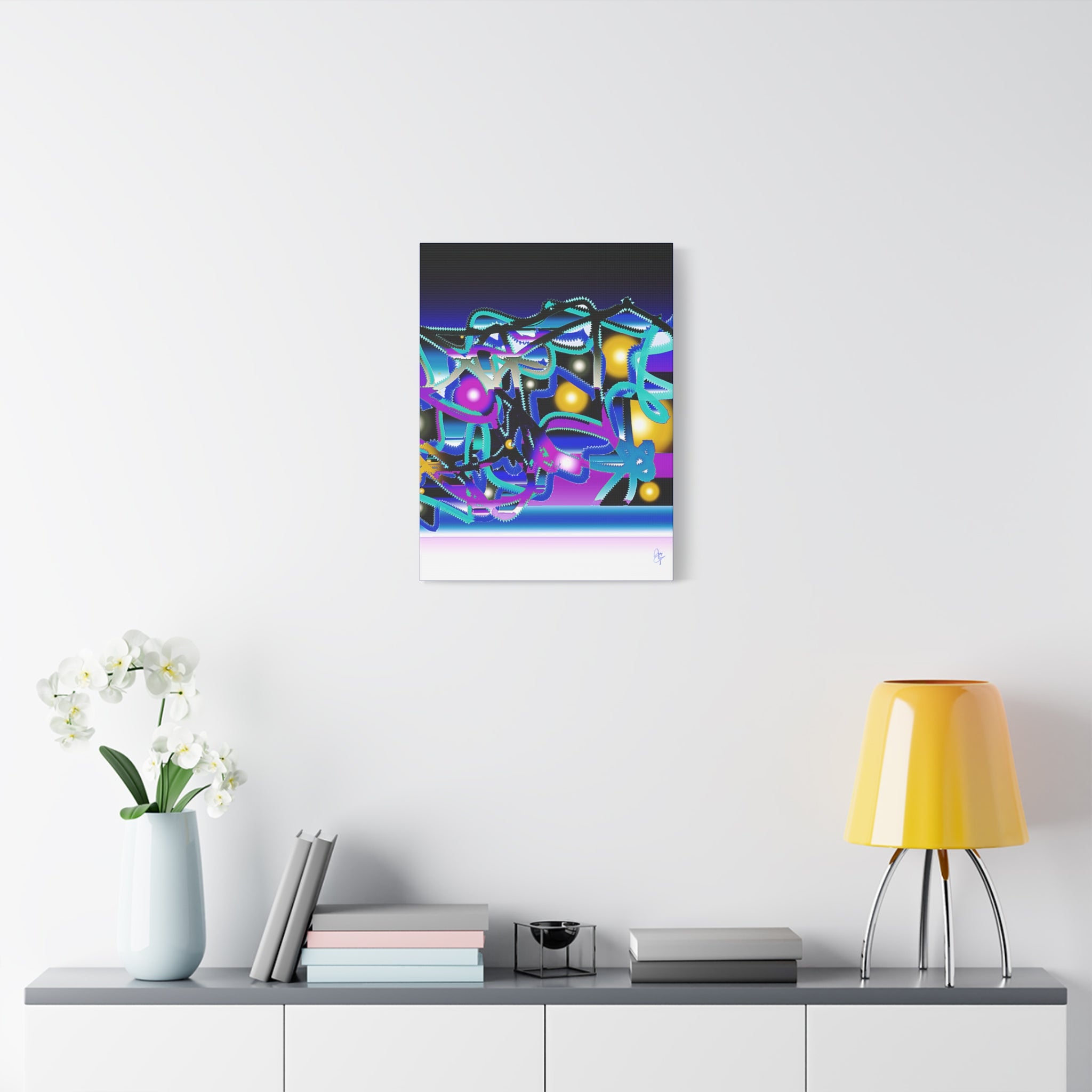 Contemporary City Lights Matte Canvas Wall Art — Stretched 1.25"