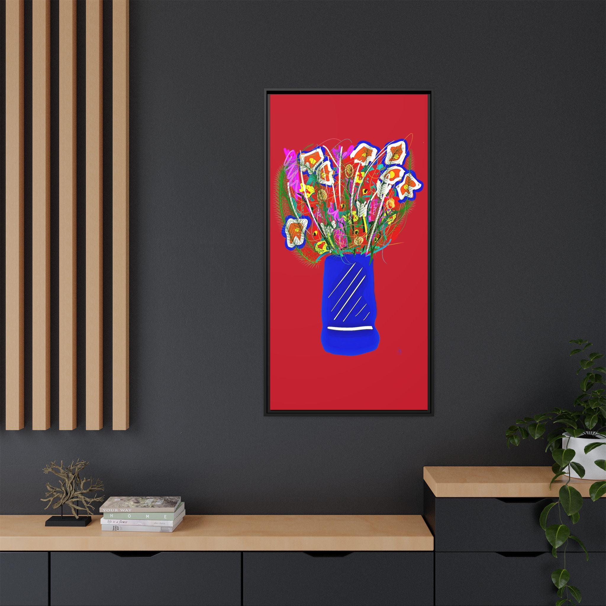 Floral Bouquet Matte Canvas Print — Framed Wall Art