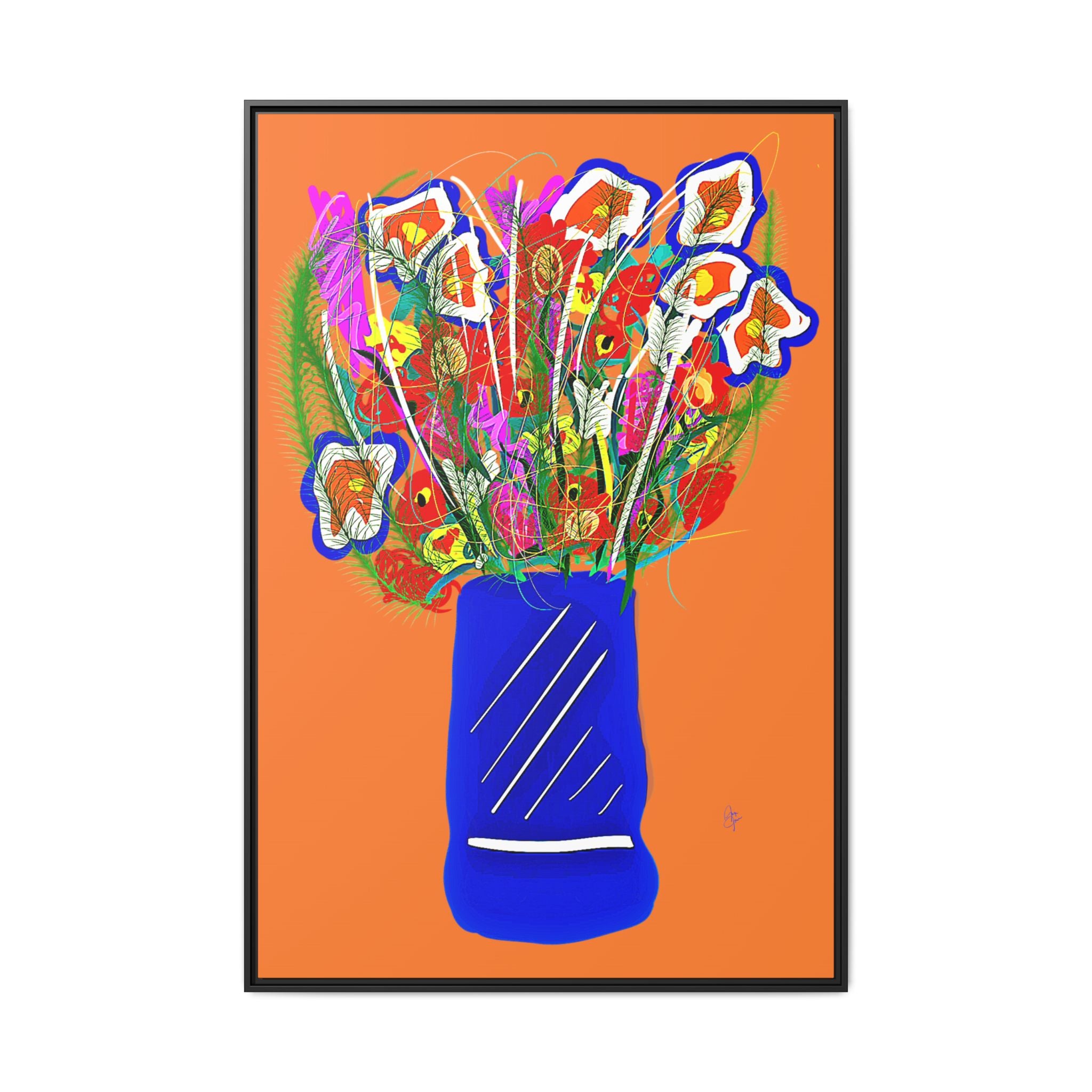 Floral Bouquet Matte Canvas Print — Framed Wall Art