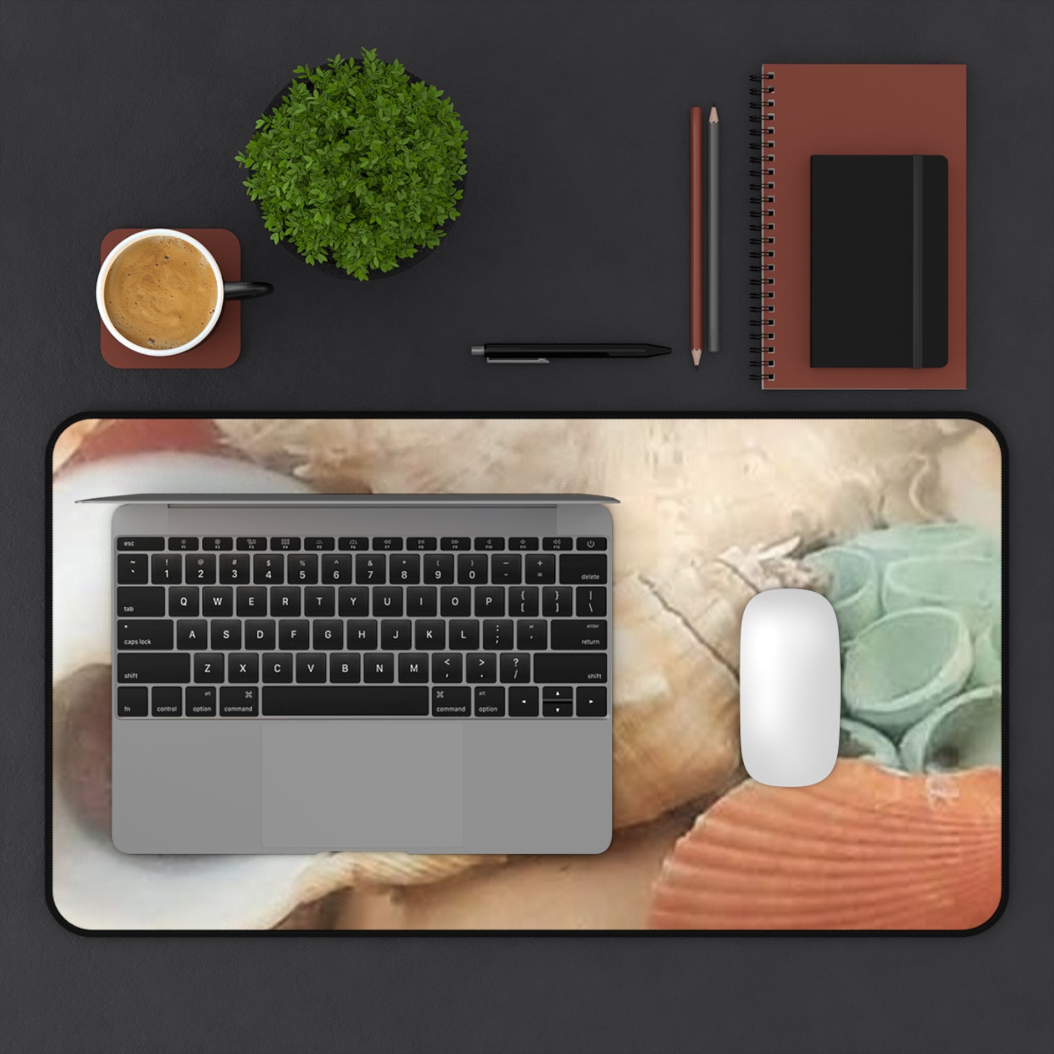 Seashell Beach Desk Mat — Coastal Shells Mouse Pad for Office & Home