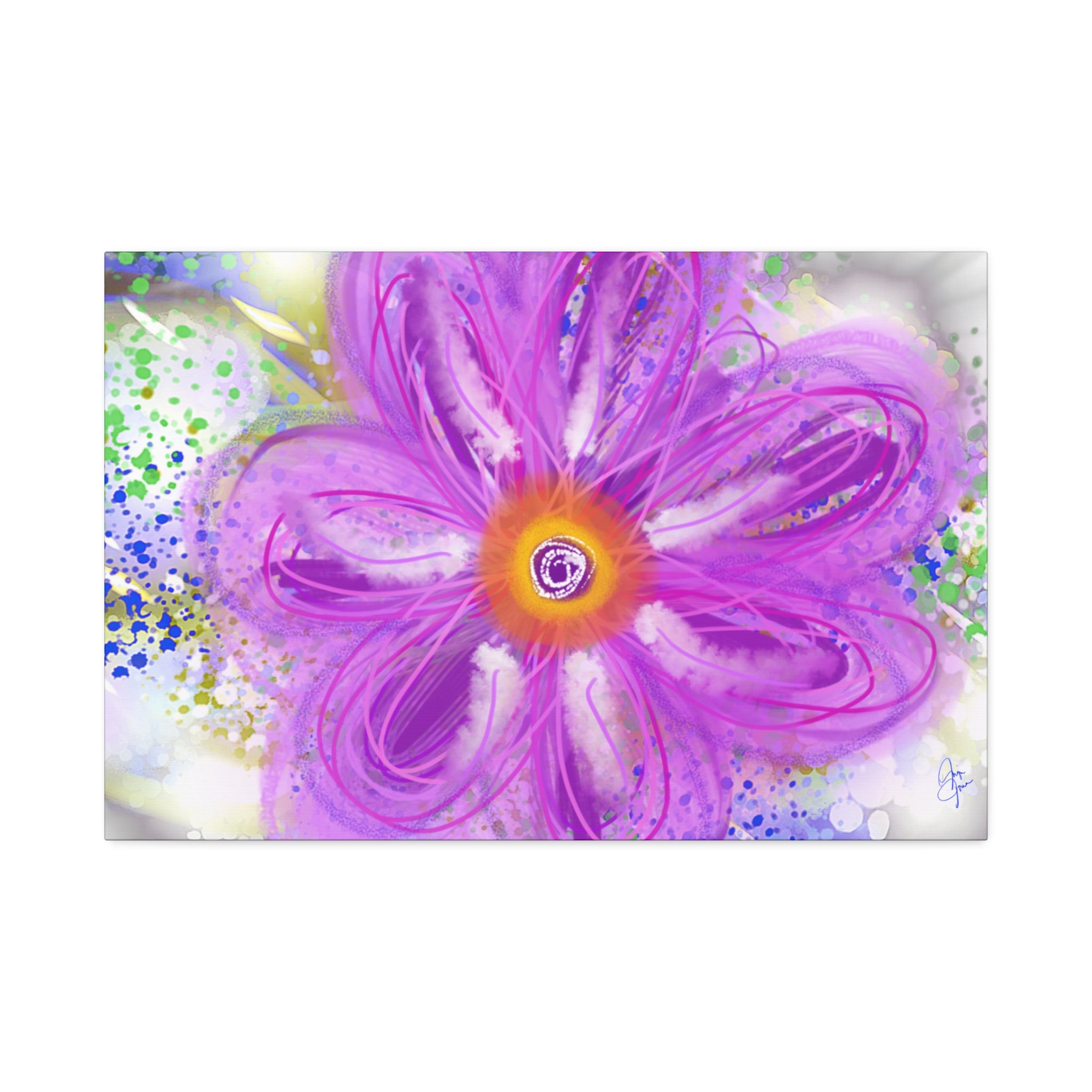 Purple Bloom Floral Canvas - Stretched 1.5" Wall Art