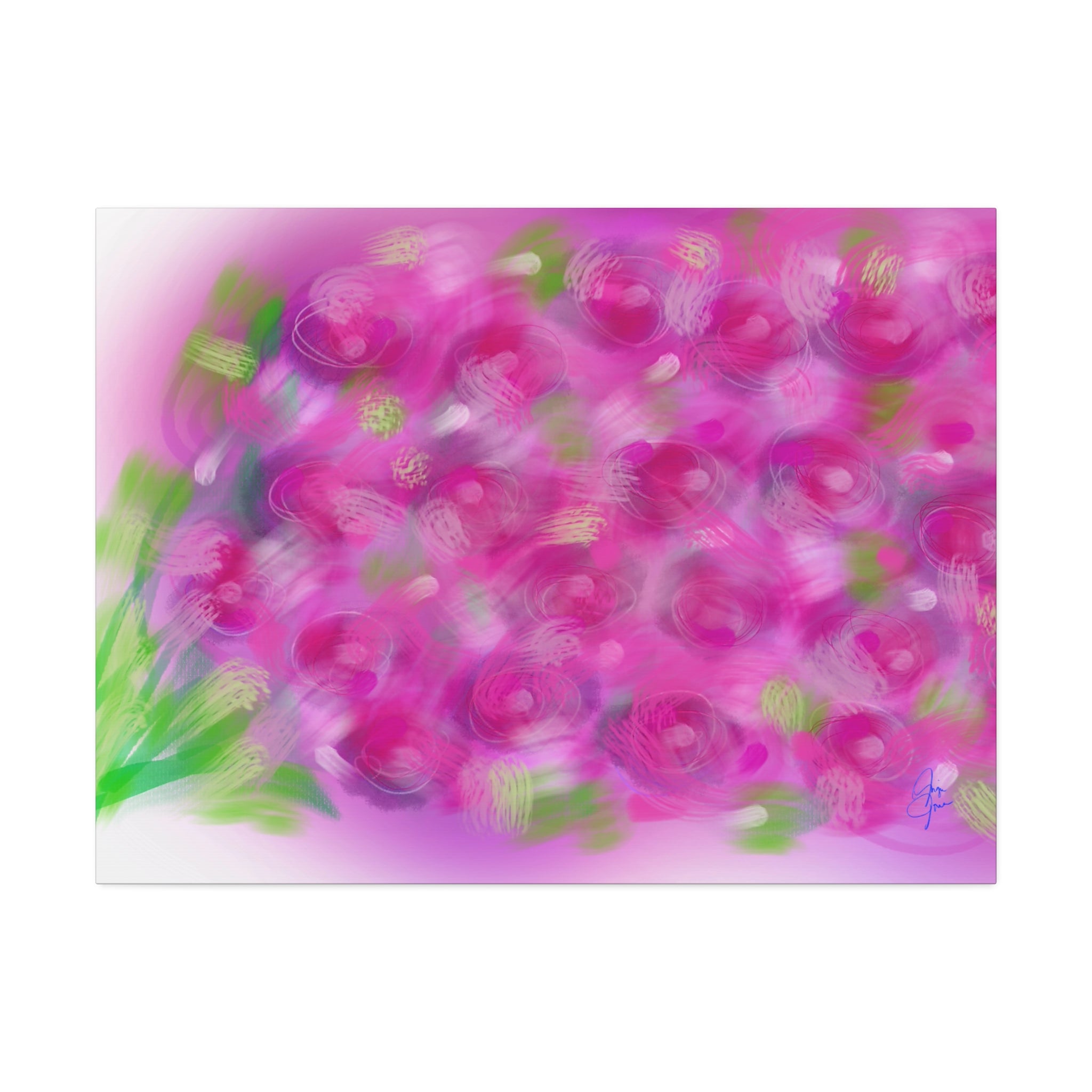 Pink Floral Abstract Canvas Print — Stretched 1.5" Wall Art