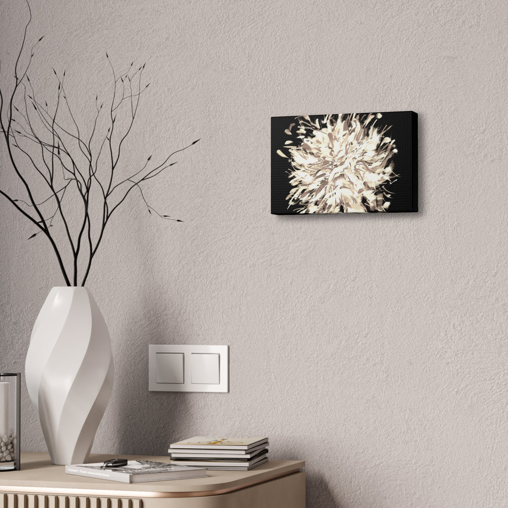 Abstract Floral Canvas Print – Neutral Burst Wall Art, Stretched 1.5"
