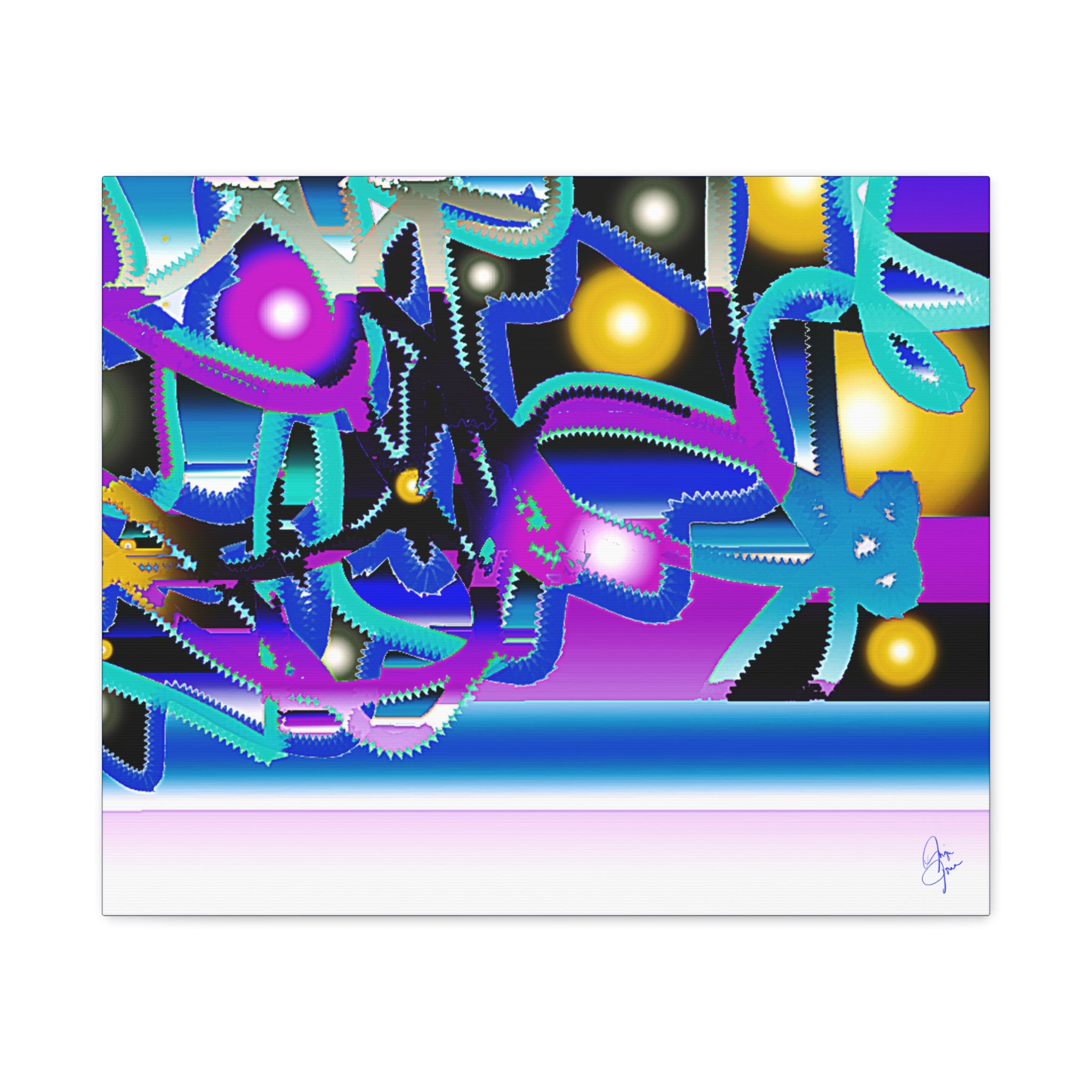 Contemporary City Lights Matte Canvas Wall Art — Stretched 1.25"