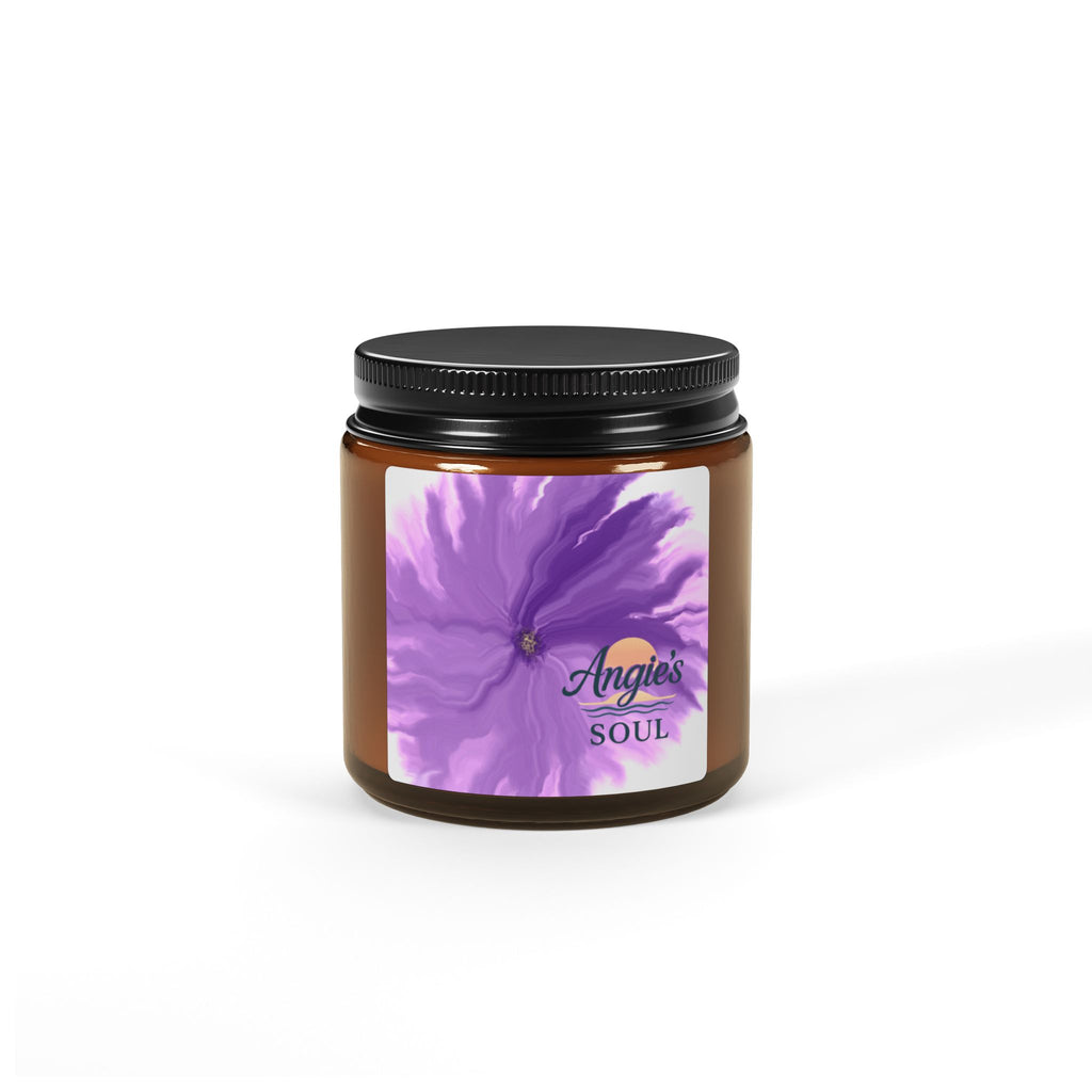 Soy Candle — 'Angie’s Soul' Floral Amber Jar (Scented, Multi-Size)