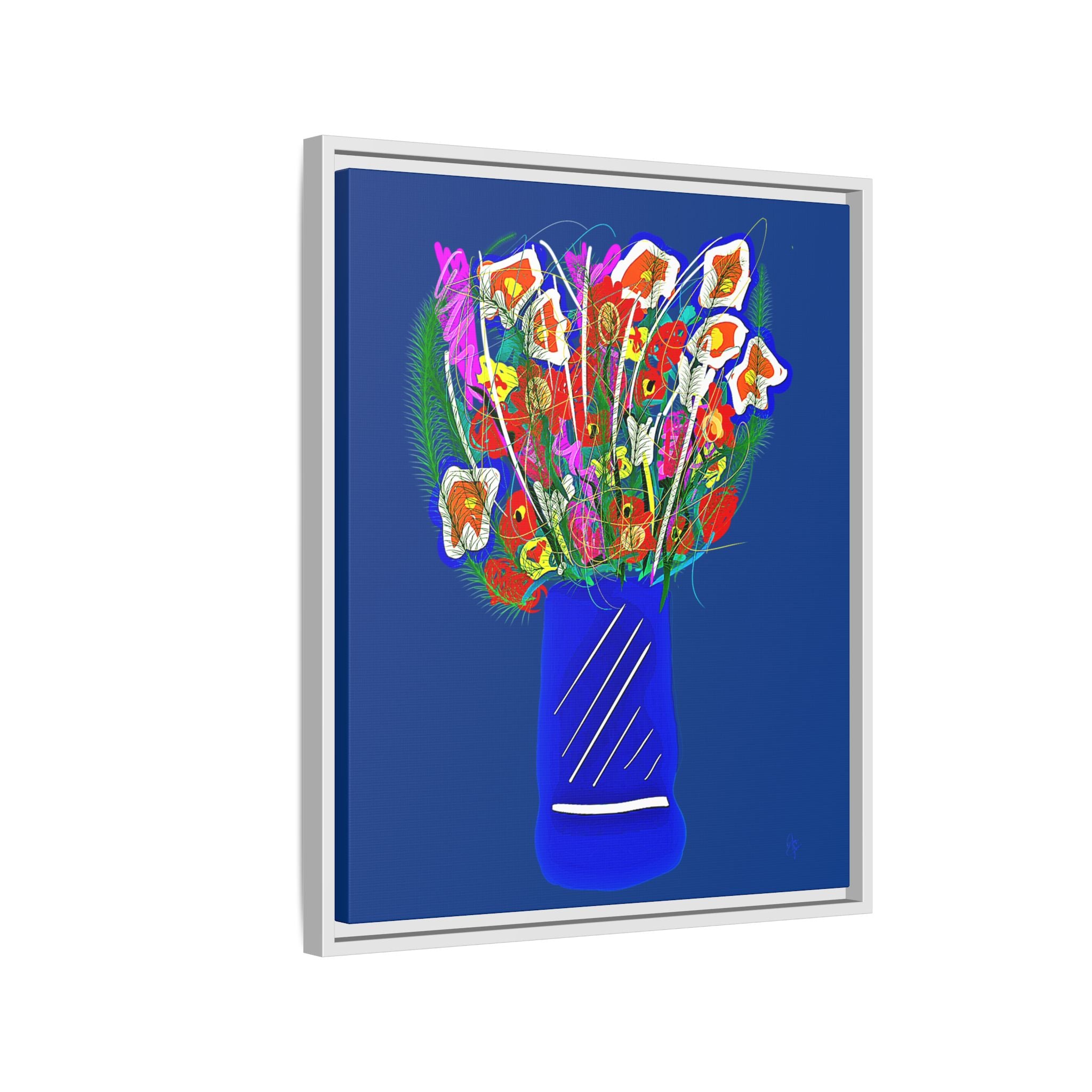 Floral Bouquet Matte Canvas Print — Framed Wall Art