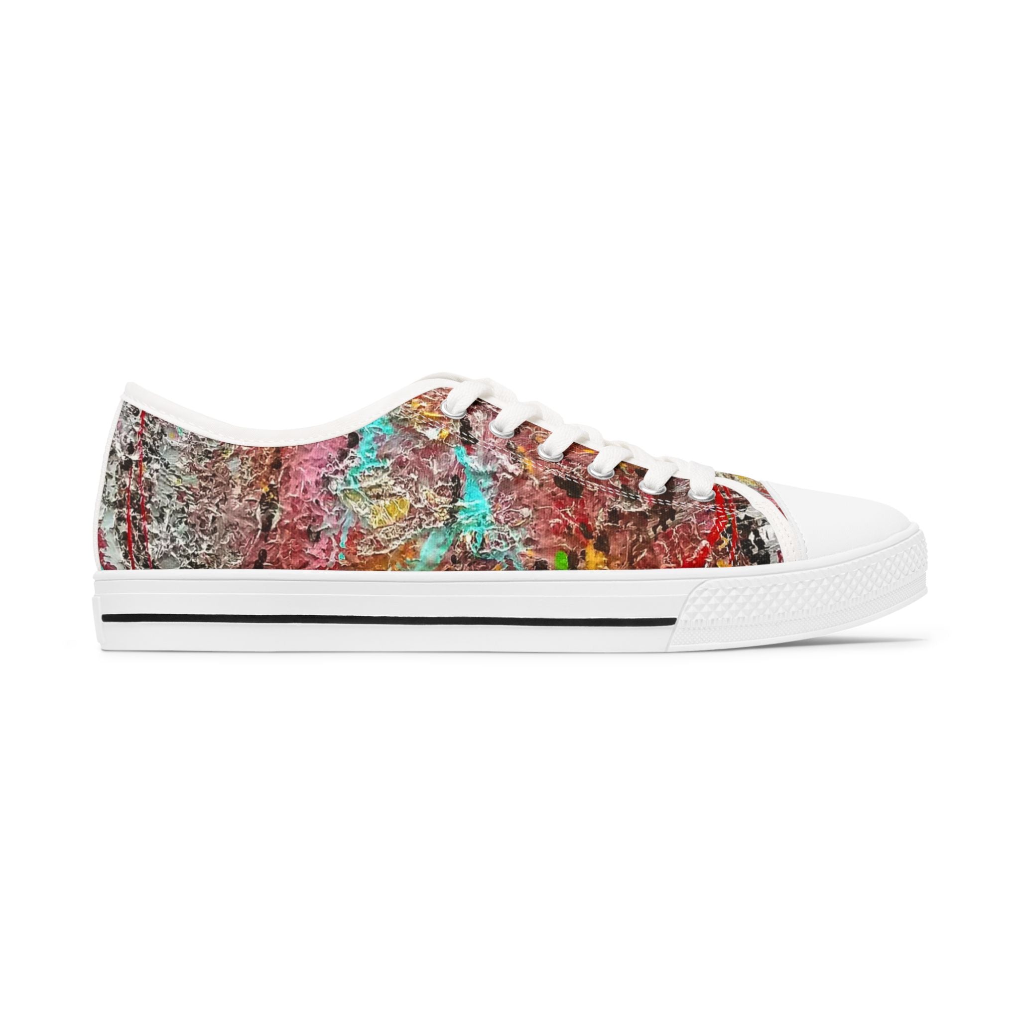 Women's Low Top Sneakers — Colorful Abstract Graffiti Print Casual Shoes