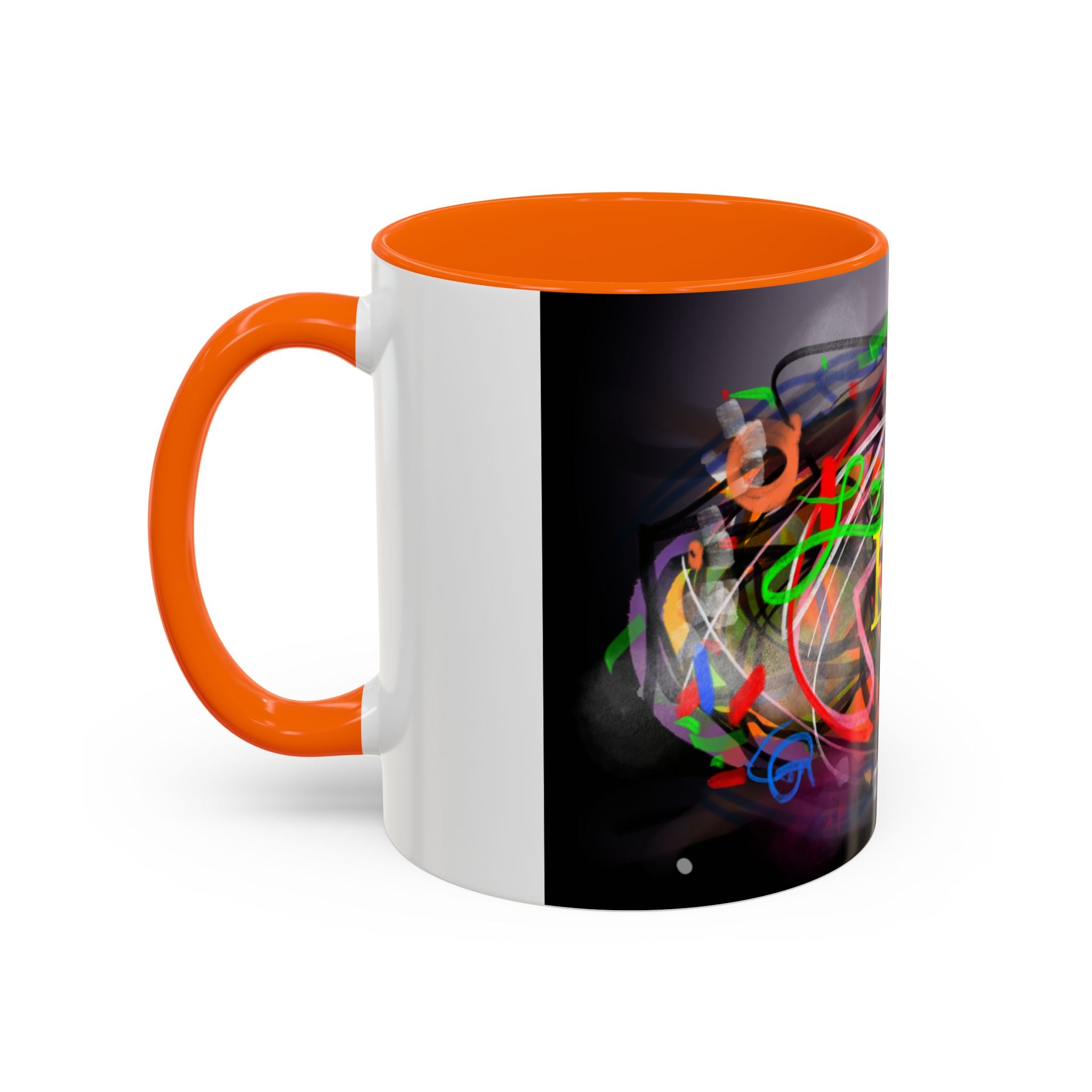 Abstract 'Live Your Life' Accent Coffee Mug — Colorful Artistic Ceramic Mug (11/15oz)