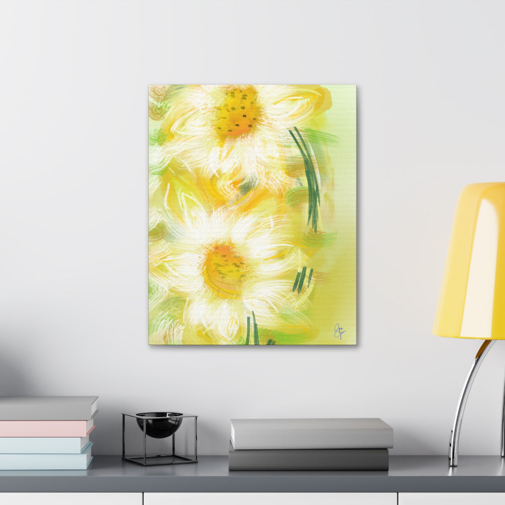 Yellow Daisy Floral Canvas Print – Stretched 1.5" Edge Art