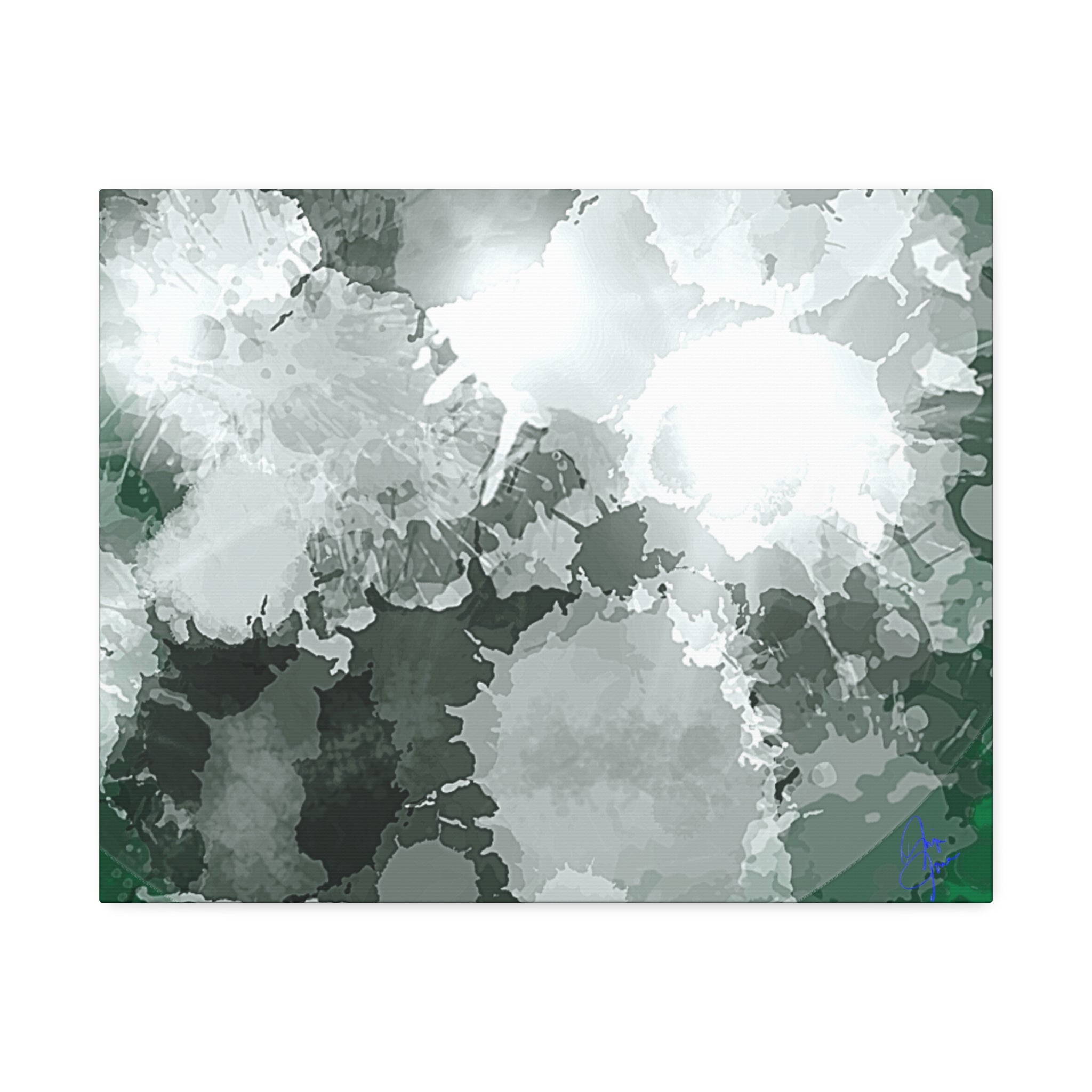 Abstract Gray Ink Splash Canvas
