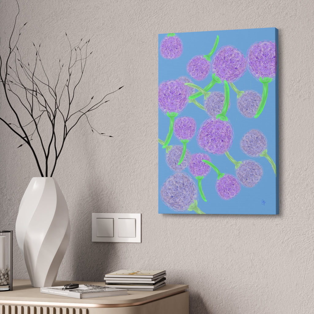 Purple Berry Art Canvas Print — Floral Abstract Wall Decor (Stretched 1.5")
