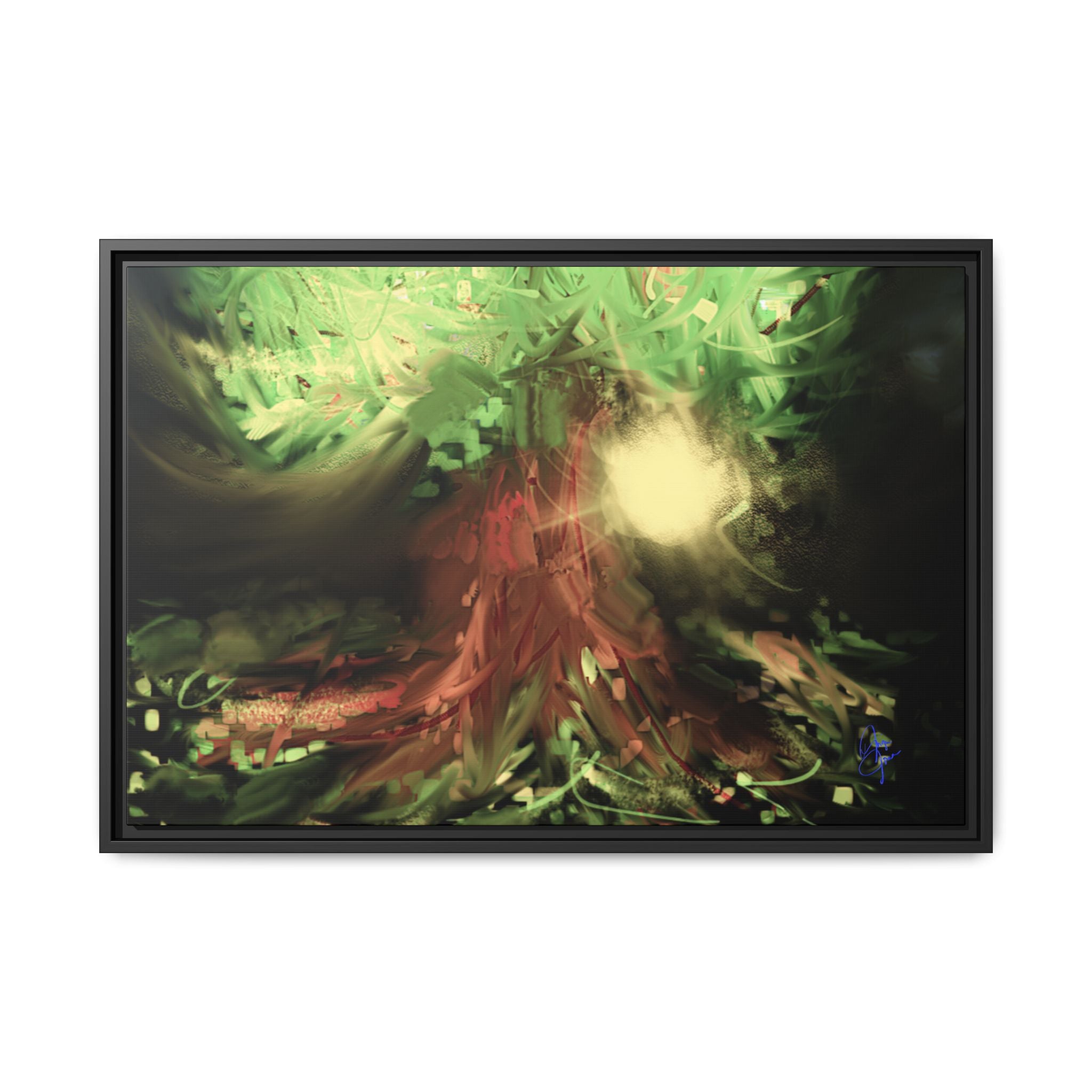 Sunset Tree Matte Canvas Framed Wall Art