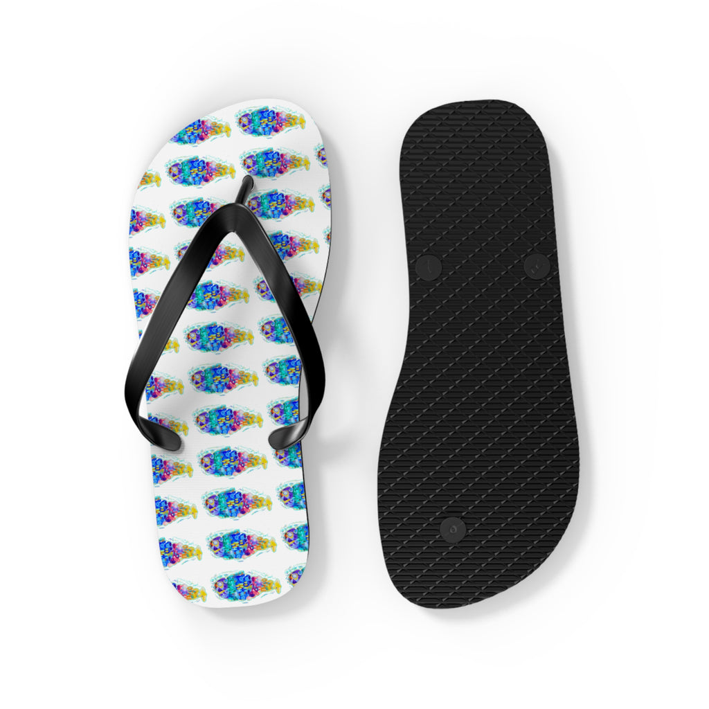 Colorful Tie-Dye Fish Flip Flops — Summer Beach Sandals