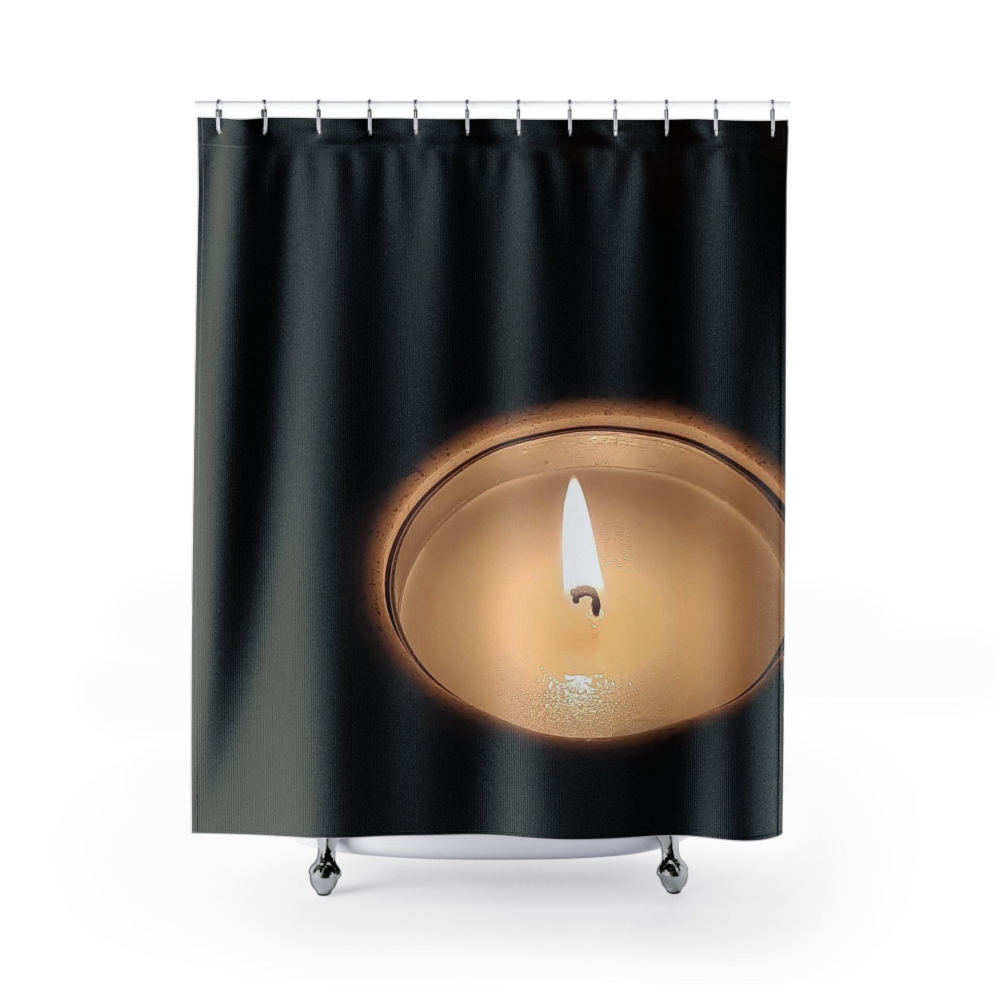 Elegant Candle-Themed Shower Curtain