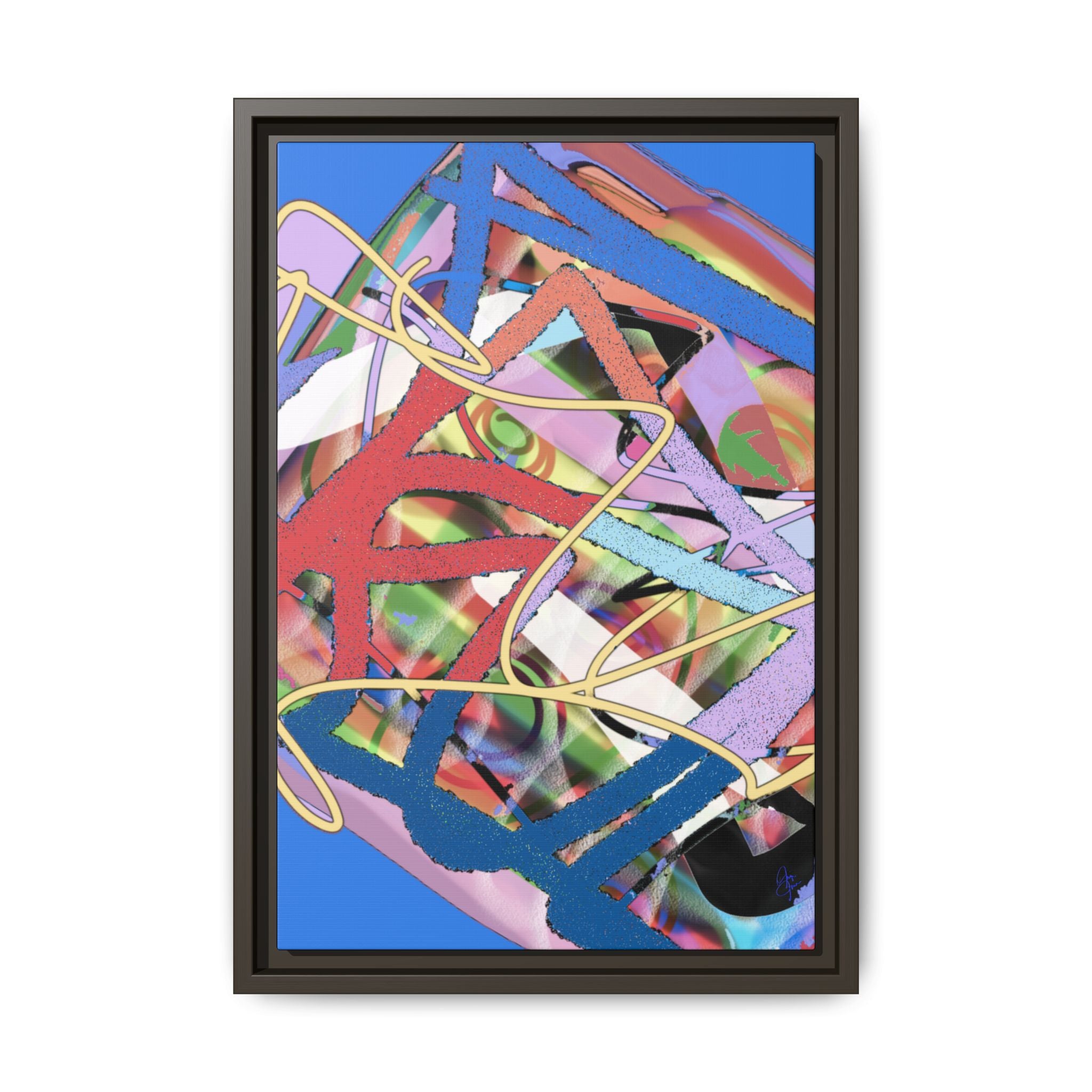 Abstract Multi‑Color Framed Canvas Art – Vibrant Modern Wall Decor