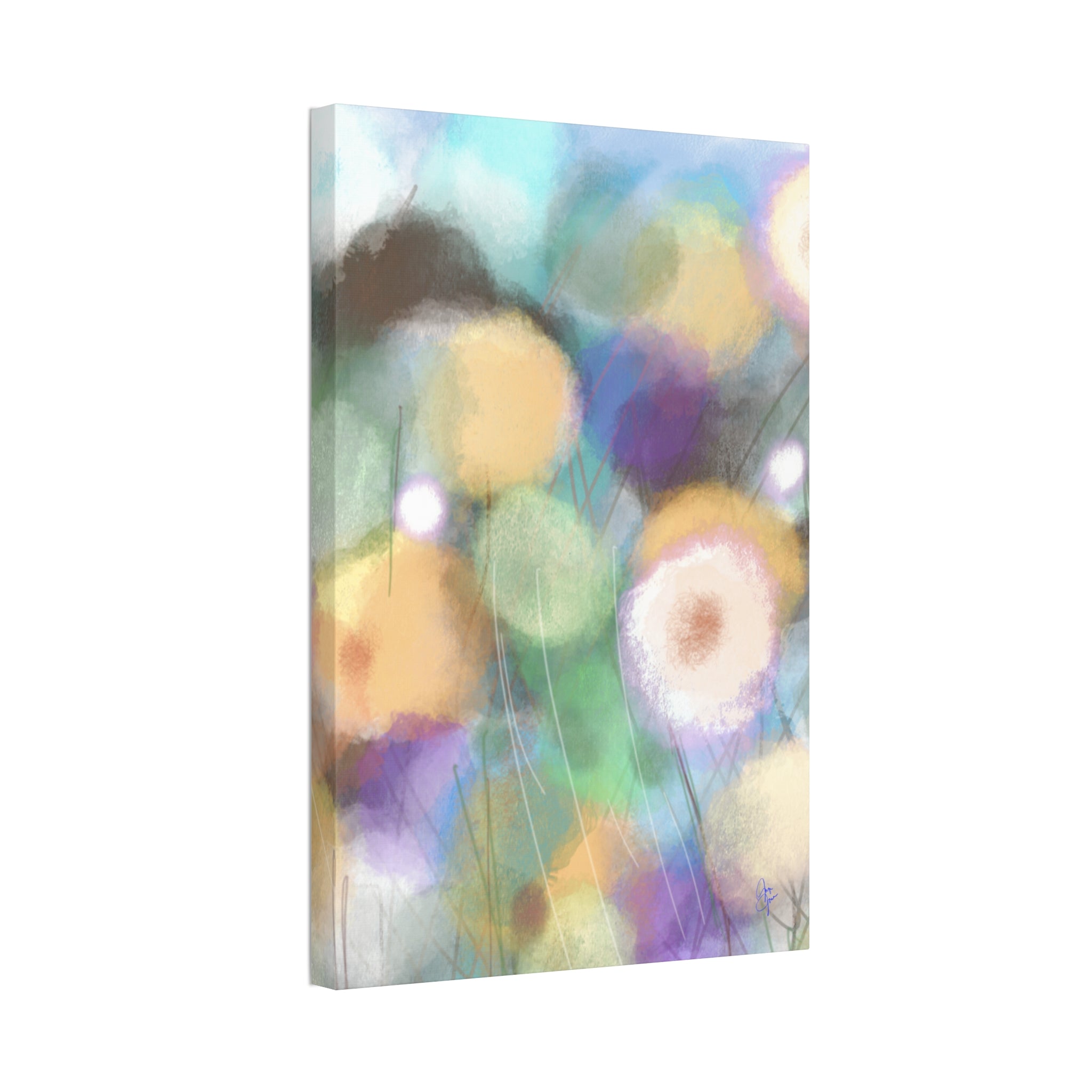 Floral Pastel Canvas Print — Dreamy Watercolor Dandelion Wall Art (1.5" Stretched)