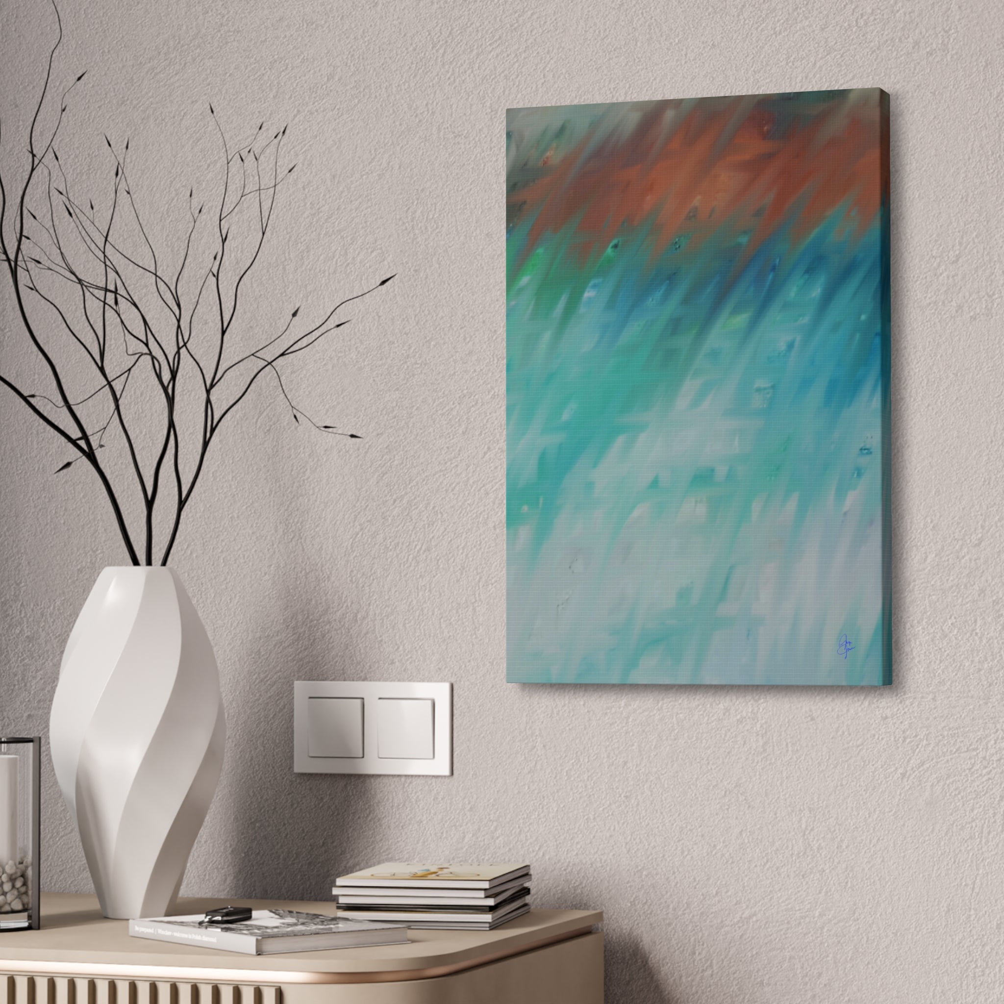 Ocean Breeze Abstract Canvas - Stretched 1.5" Wall Art