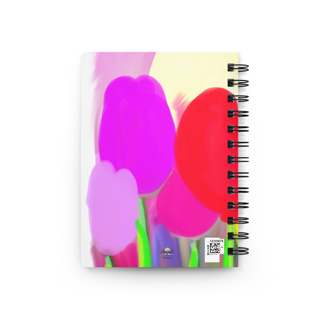 Floral Tulip Spiral Journal — Bright Colorful "Journal" Notebook for Spring Notes & Gifts