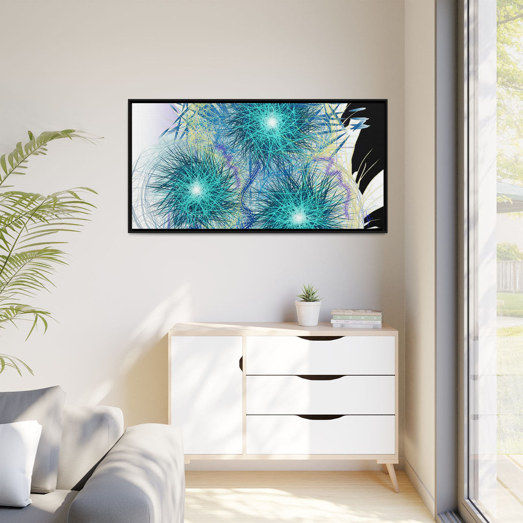 Dandelion Abstract Print Matte Canvas Framed Wall Art