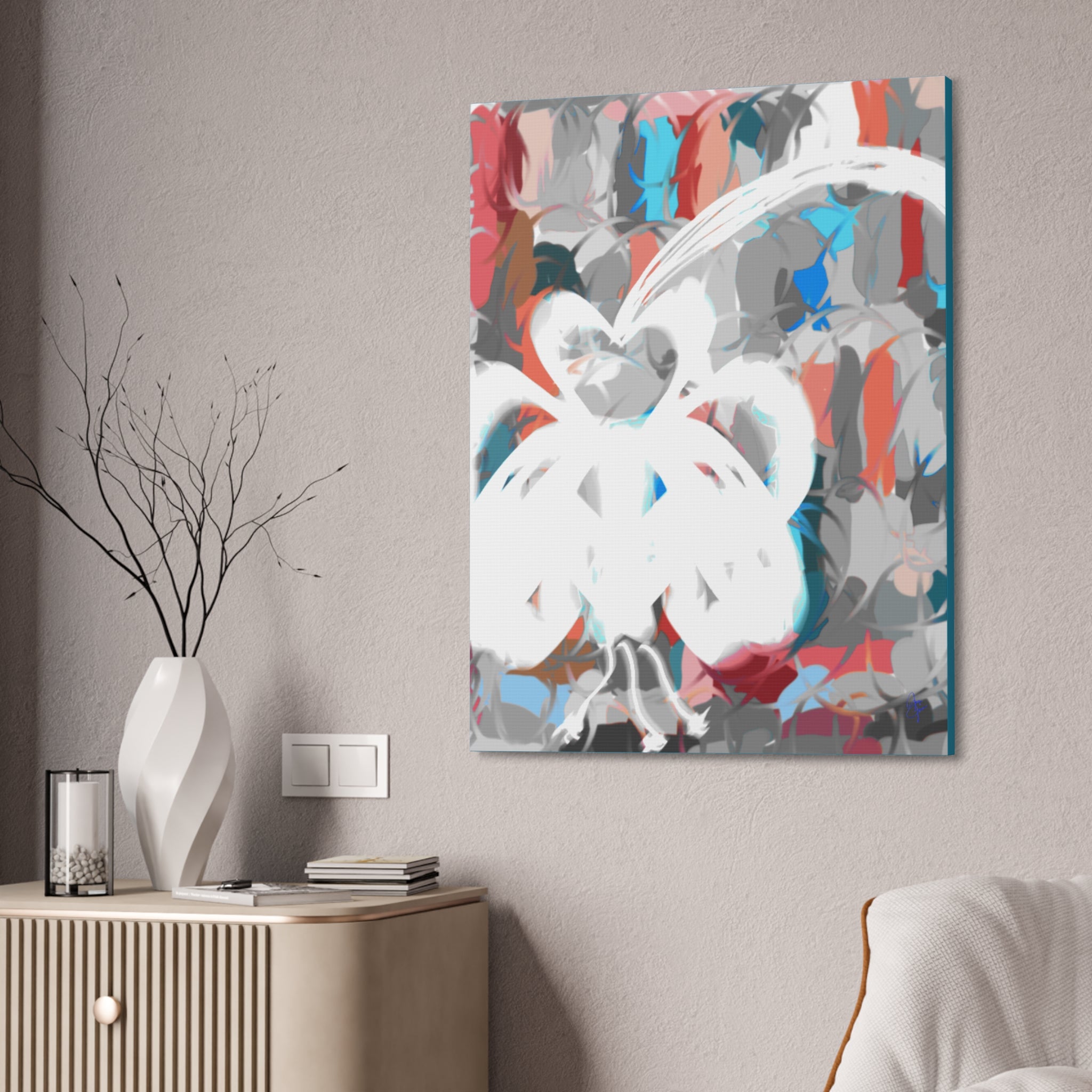 Abstract Coastal Breeze Canvas Print — Modern Stretched Wall Art