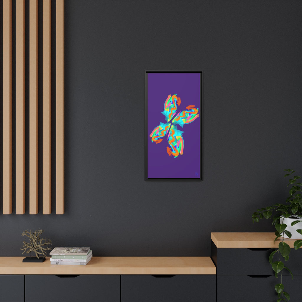 Framed Matte Canvas — Neon Abstract Butterfly Wall Art