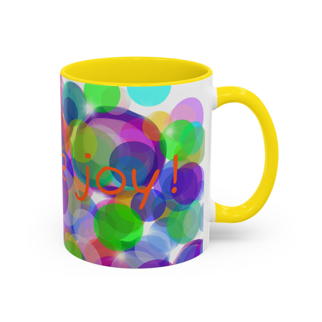 Colorful Bokeh "Choose Joy!" Accent Coffee Mug (11/15oz)