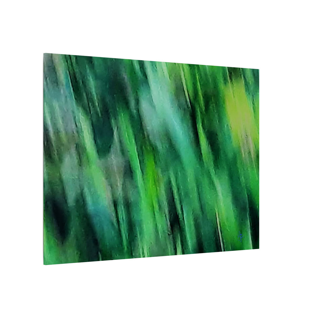 Green Abstract Blur Canvas Wall Art — Vibrant Nature-Inspired Matte Print