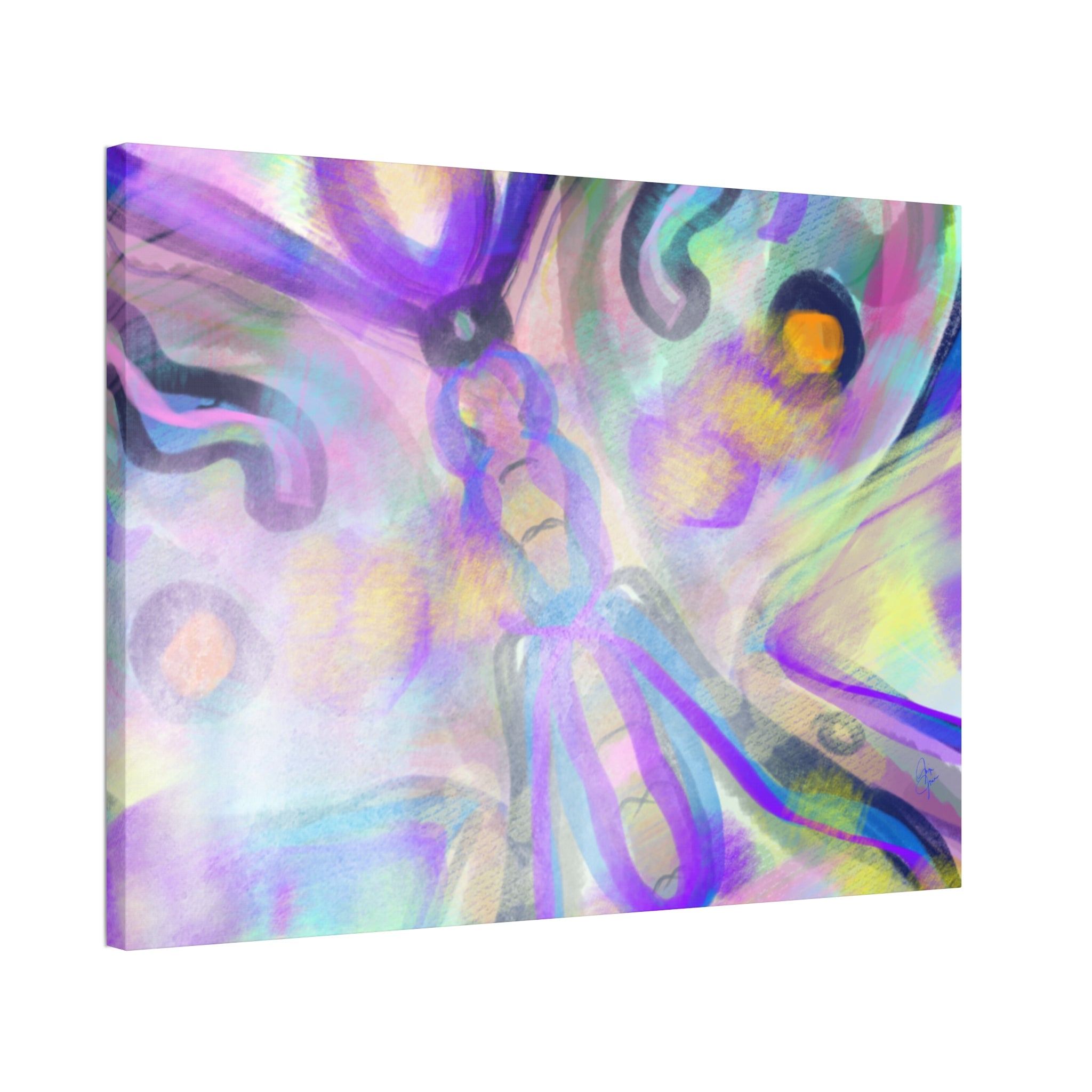 Abstract Pastel Butterfly Canvas — Stretched 1.5" Wall Art