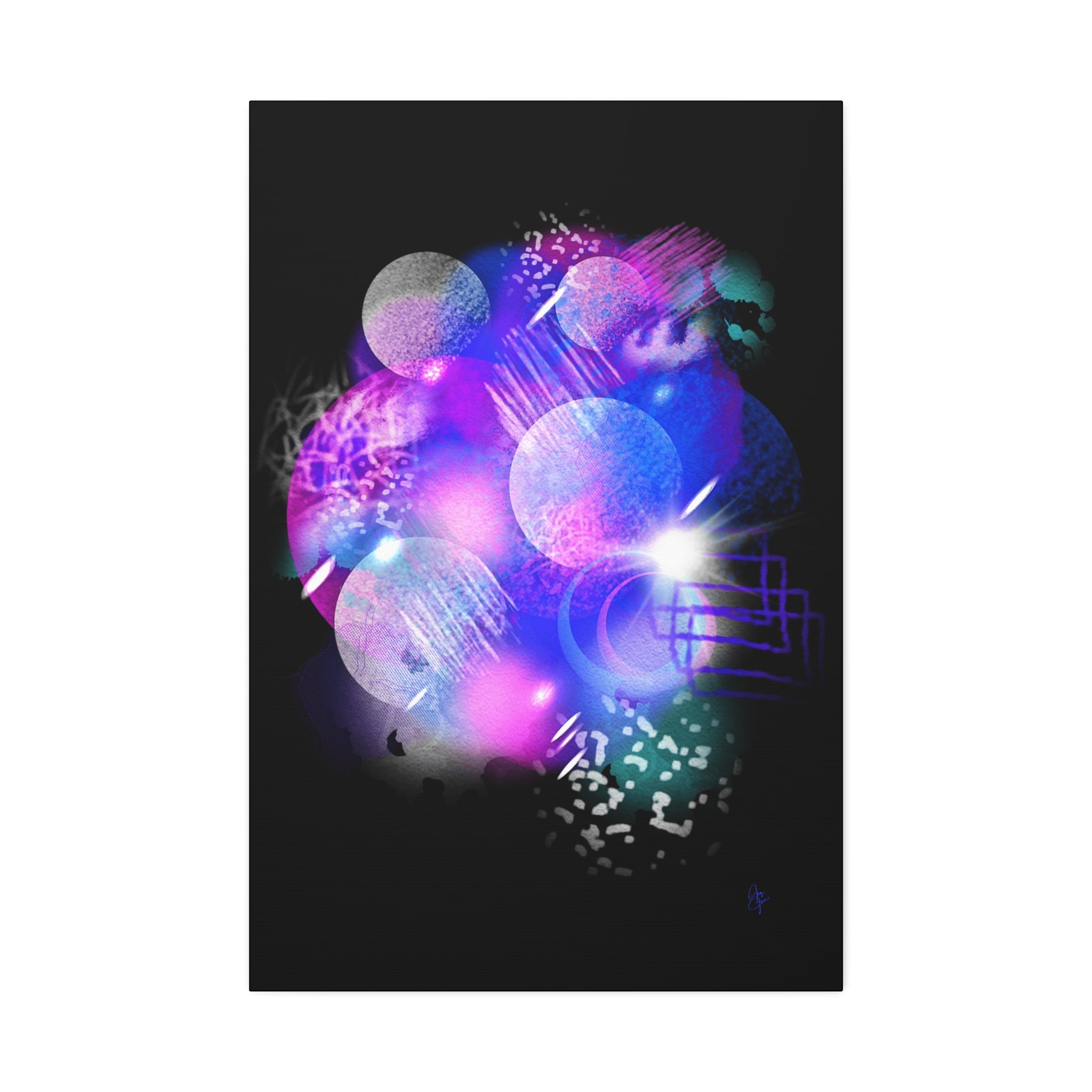 Abstract Neon Galaxy Canvas Print — Stretched 1.5''