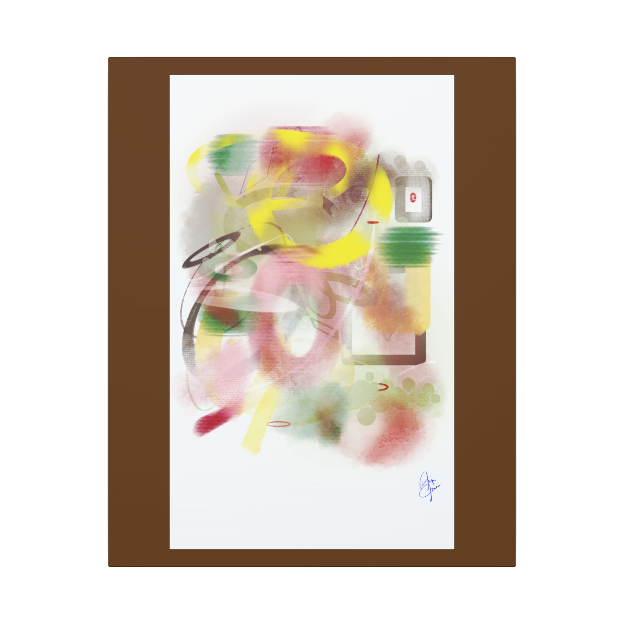 Abstract Color Burst Matte Canvas Wall Art — Green-Edged Stretched Print