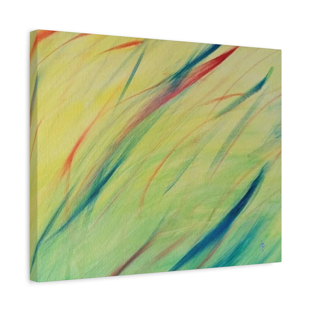 Abstract Windblown Grasses Matte Canvas Wall Art