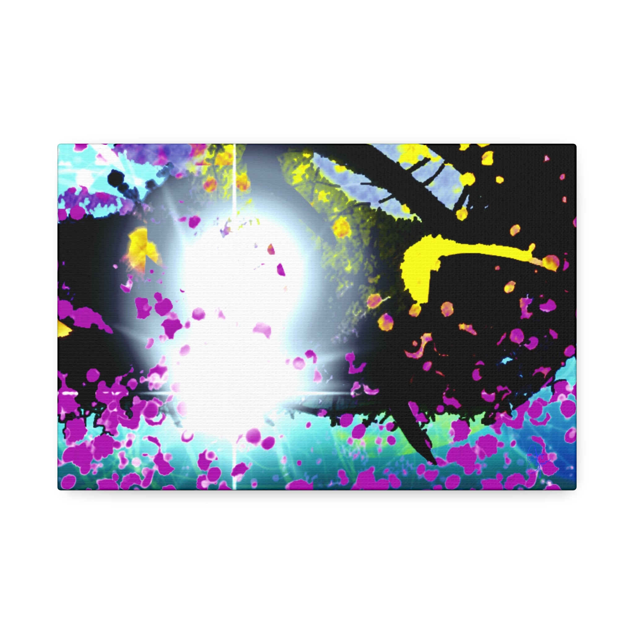 Abstract Neon Splash Canvas Print — Vibrant Galaxy-Inspired Wall Art (Stretched 1.5")