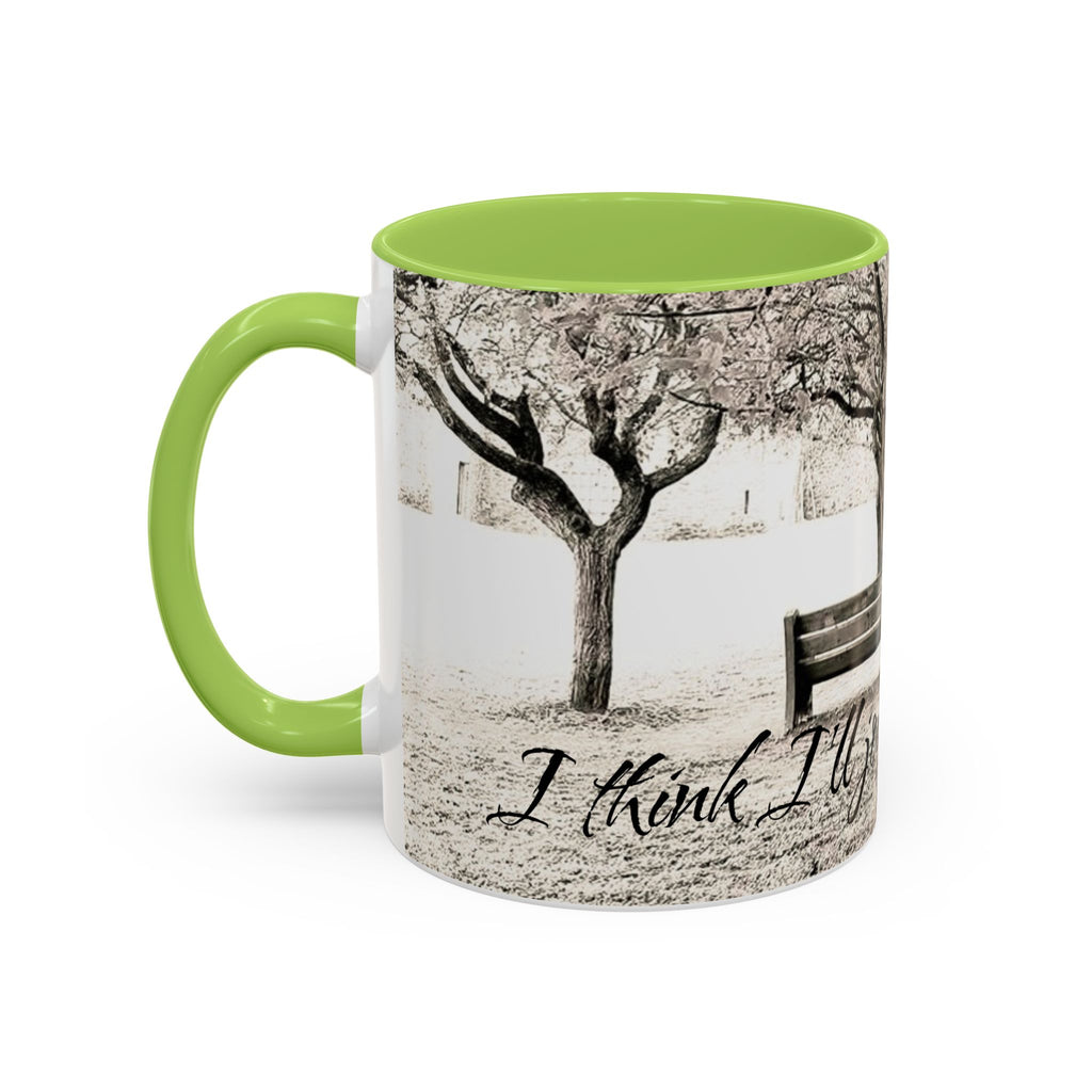 Conversation Bench Coffee Mug — 'I'll Join the Conversation' Accent Ceramic Mug