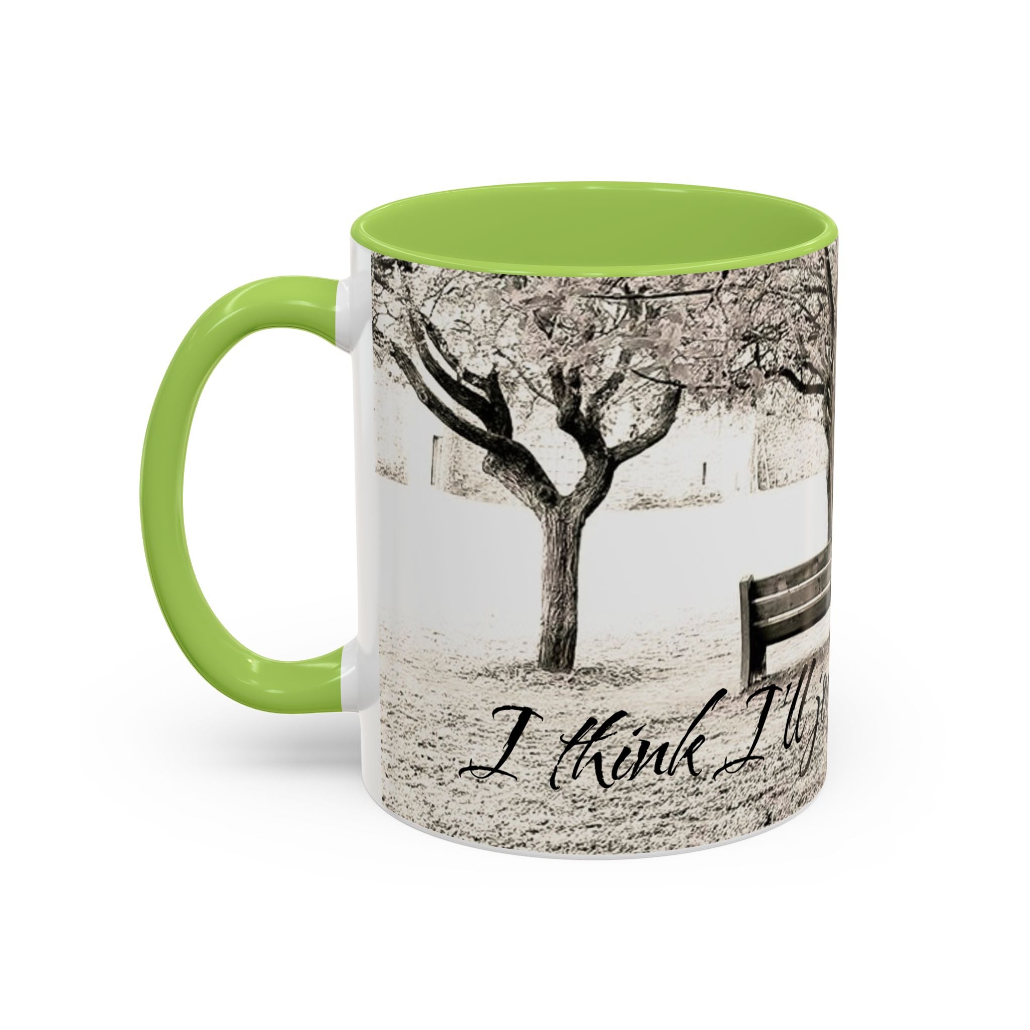 Conversation Bench Coffee Mug — 'I'll Join the Conversation' Accent Ceramic Mug