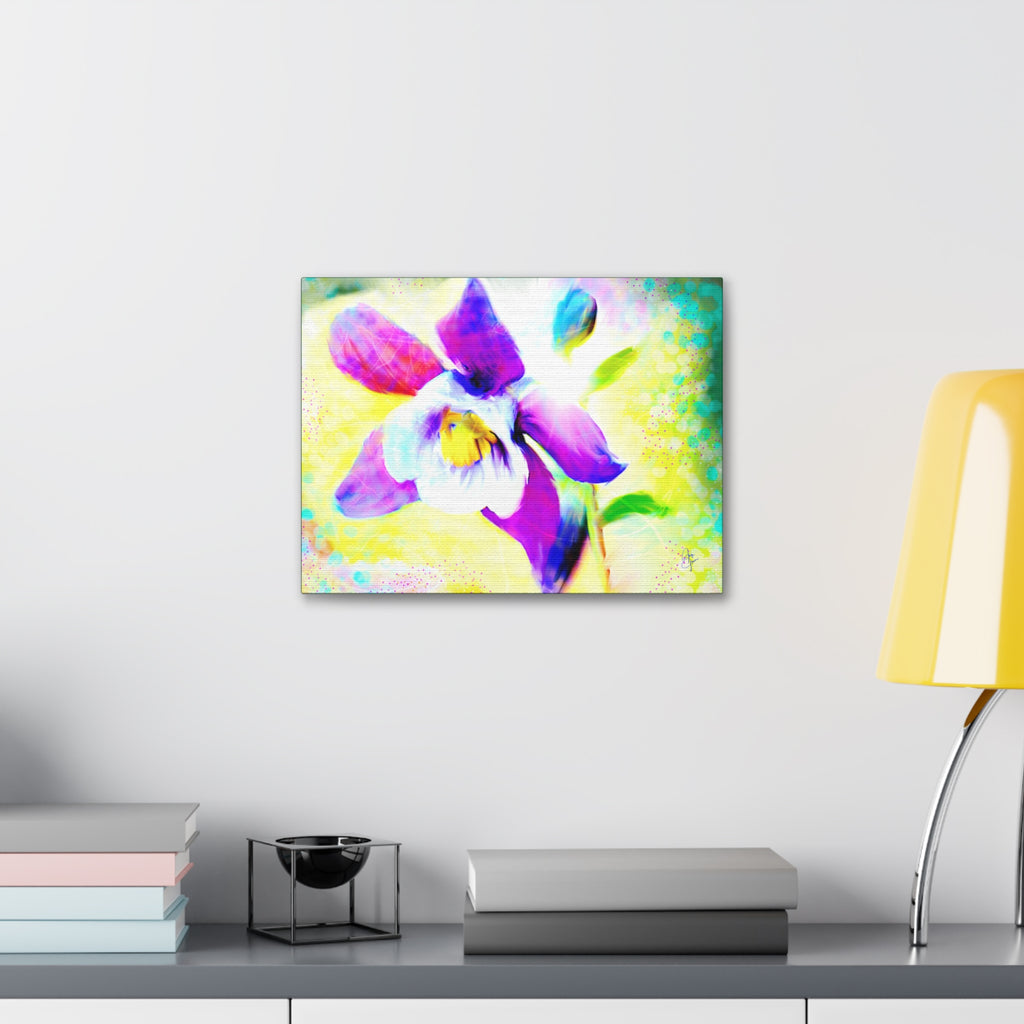 Purple Orchid Canvas Wall Art - Vibrant Floral Stretched Canvas