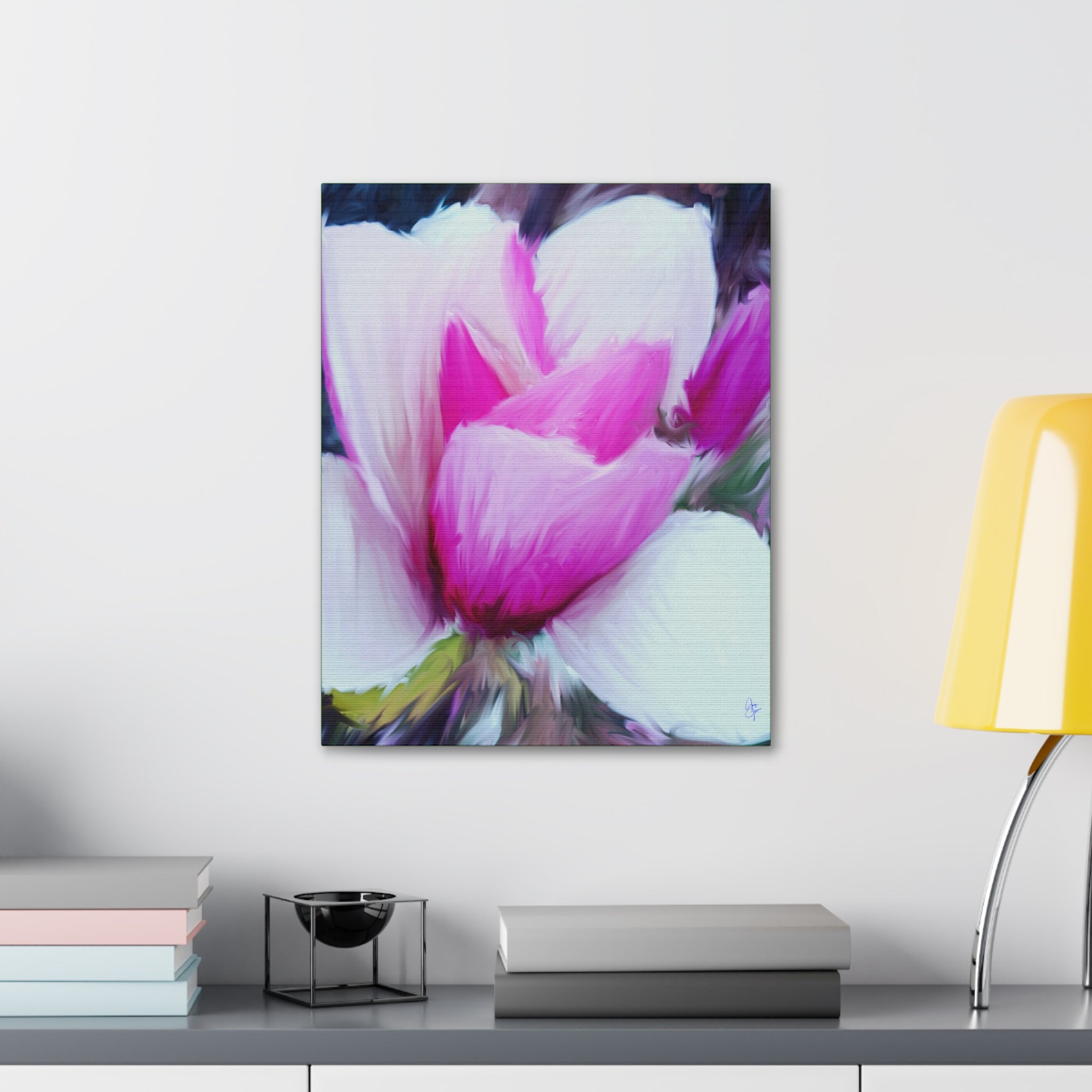 Pink Tulip Tree Abstract Canvas Wall Art — Stretched 1.5"