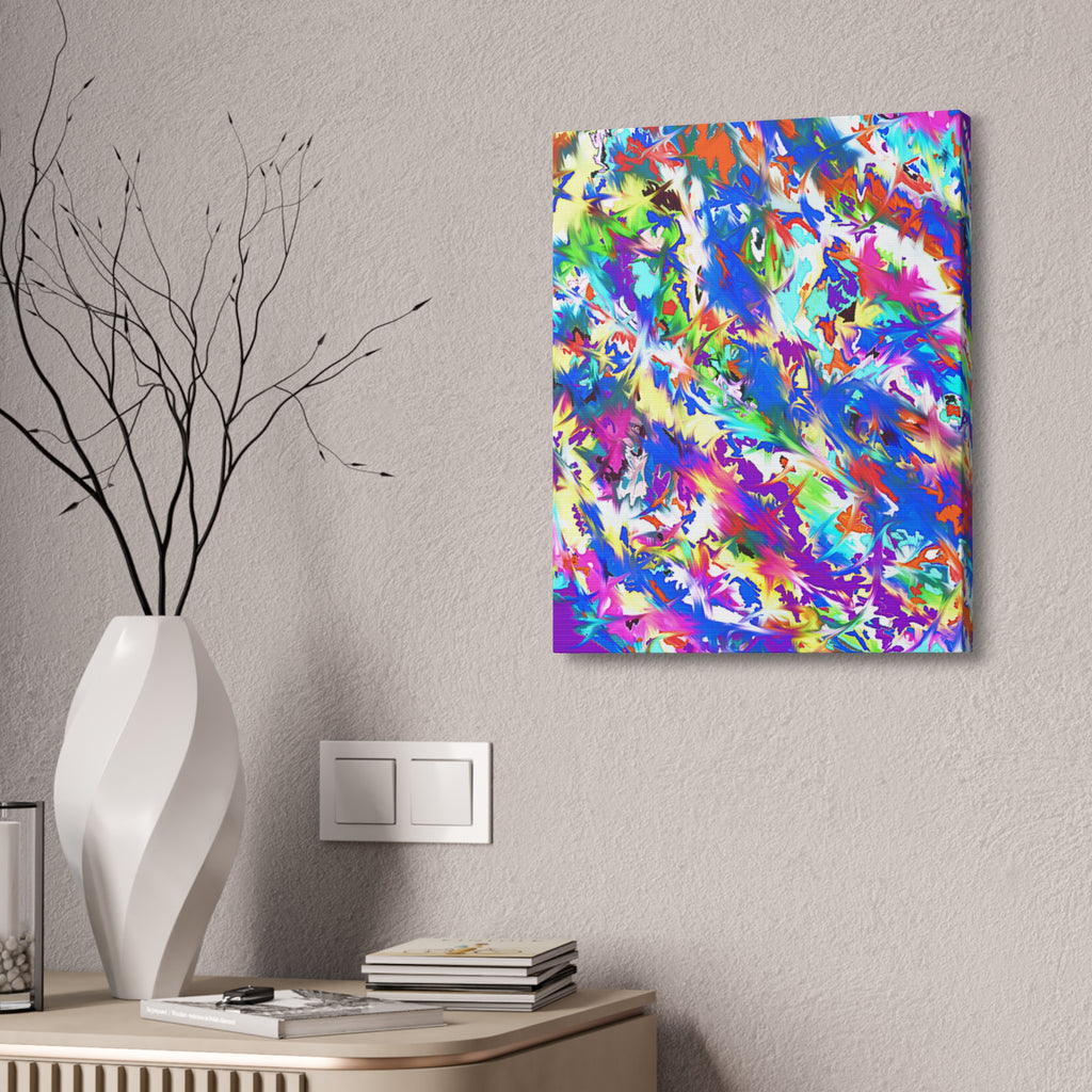 Abstract Rainbow Splash Canvas Print — Colorful Stretched Wall Art (1.5" Edge)