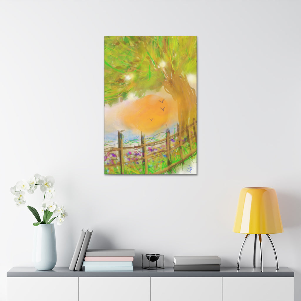 Abstract Tree Canvas Print — Black & White or Vibrant Color