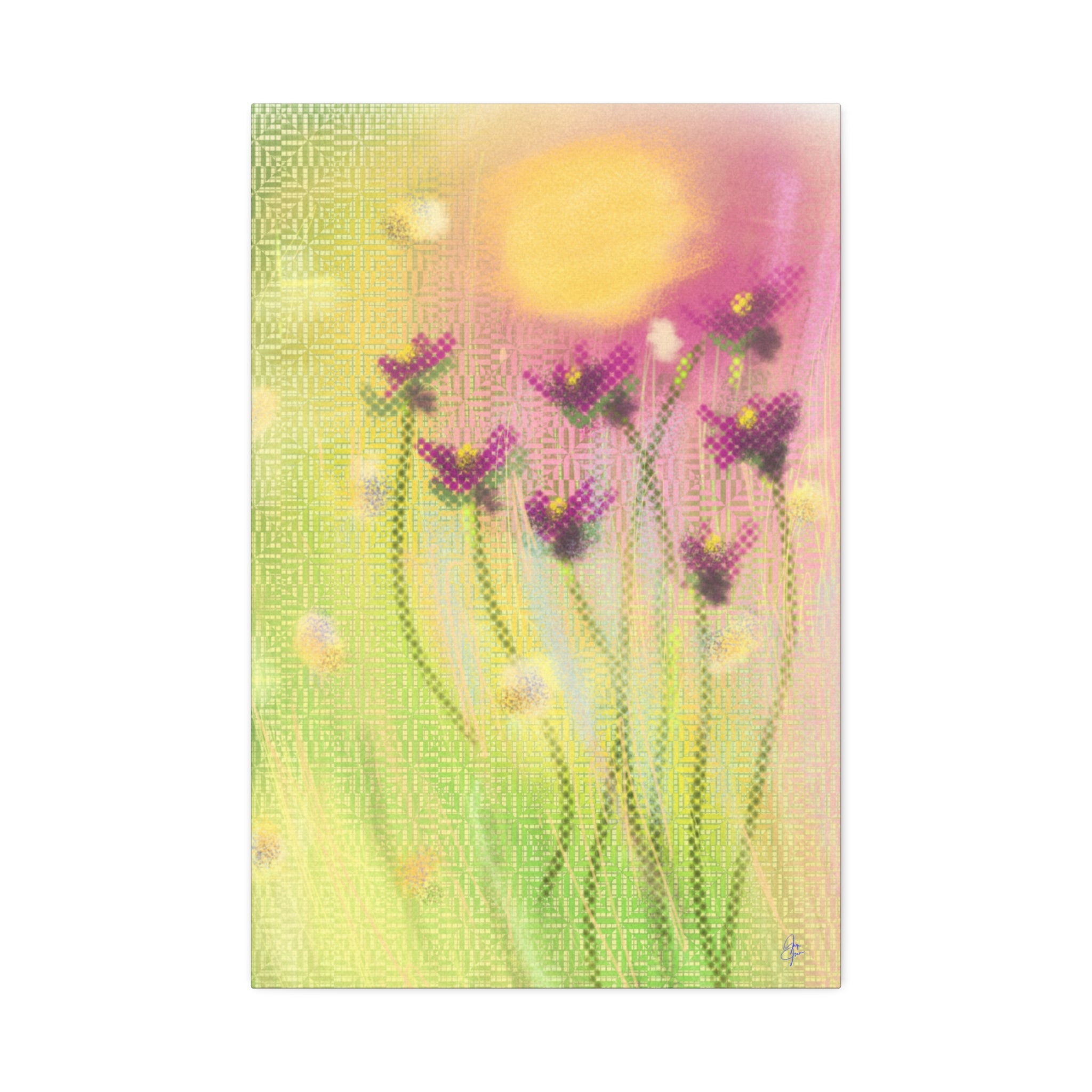 Spring Meadow Floral Canvas Stretched Wall Art (1.5" Depth)