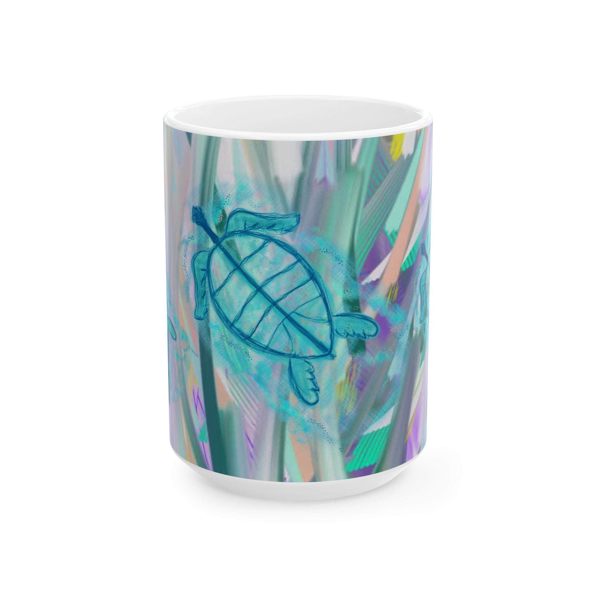 Sea Turtle Ceramic Mug — Blue Ocean Vibes 11oz/15oz