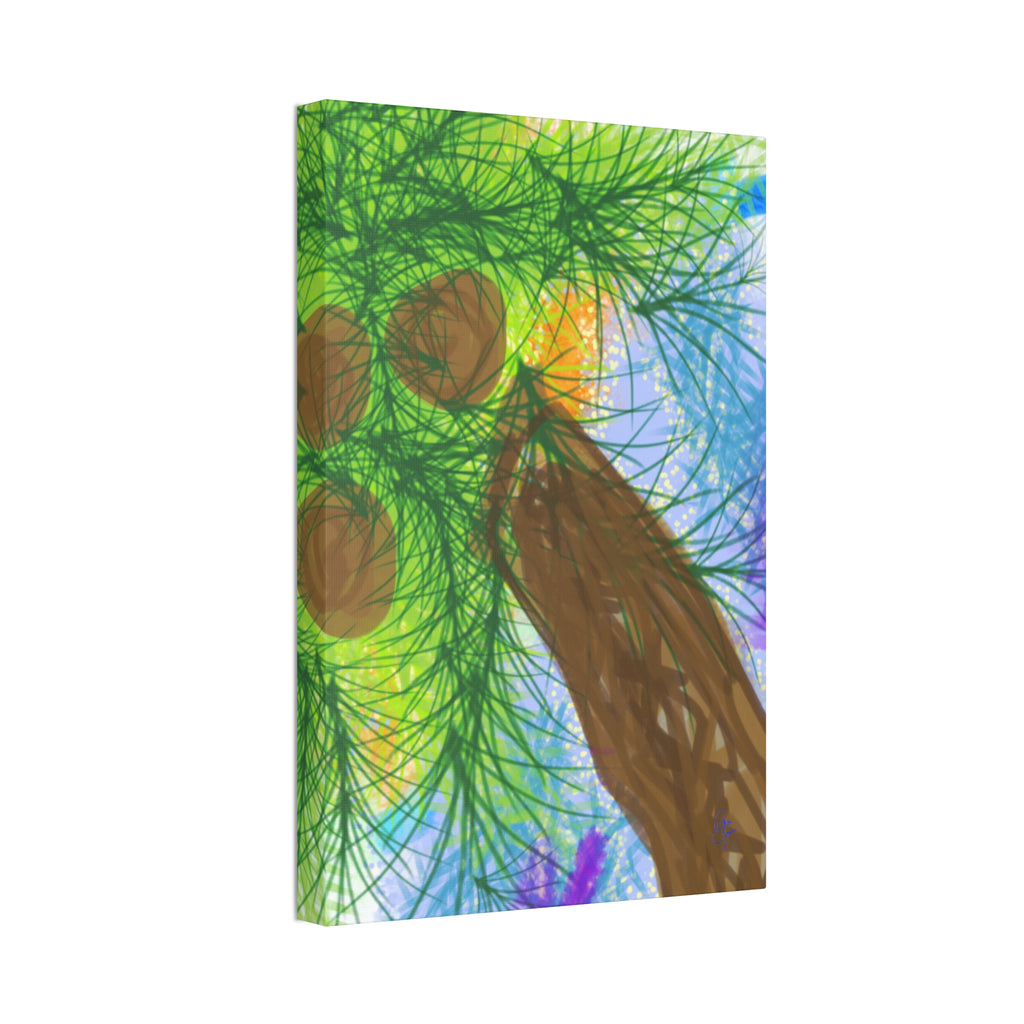 Abstract Palm Tree Canvas Print — Colorful Stretched Wall Art (1.5" Depth)