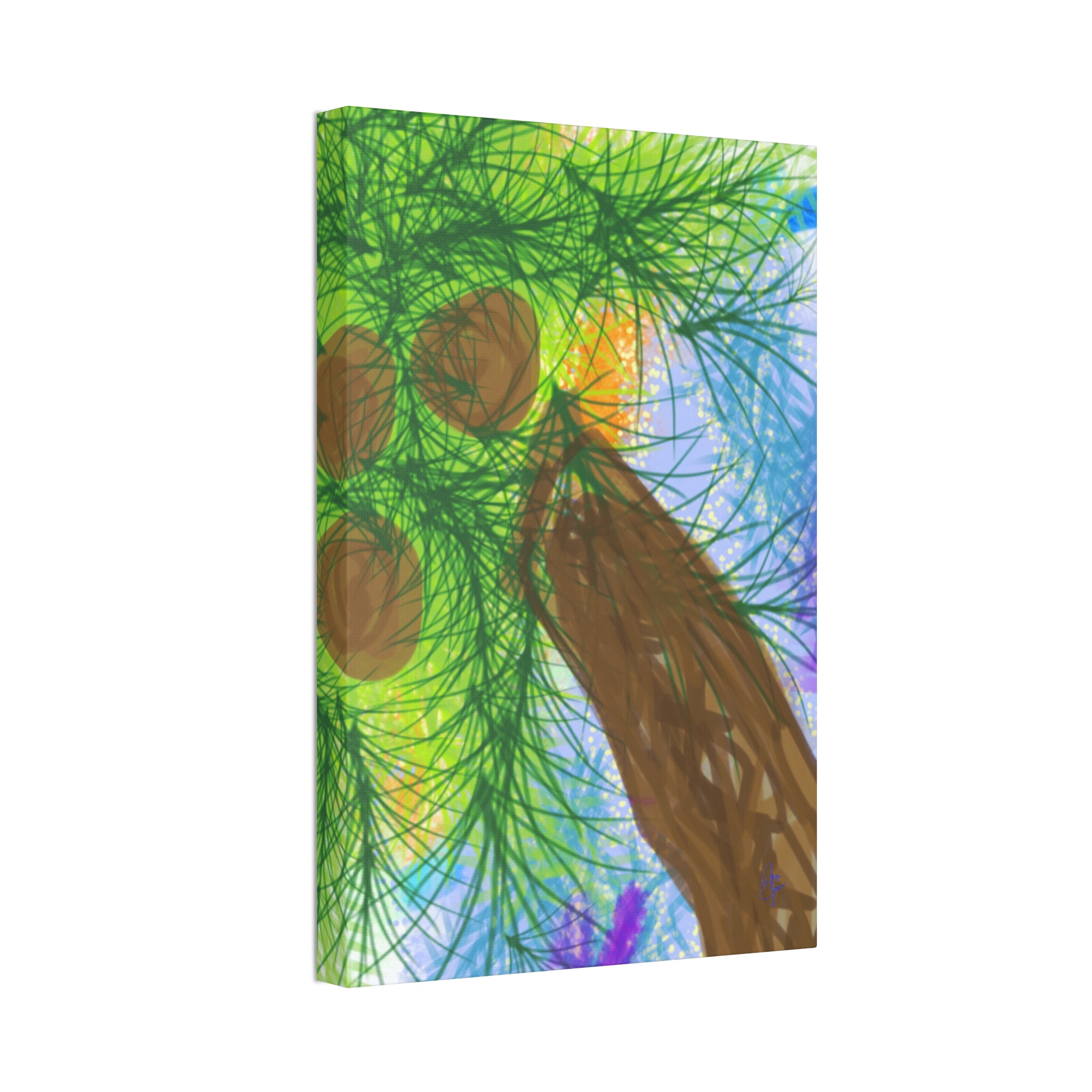 Abstract Palm Tree Canvas Print — Colorful Stretched Wall Art (1.5" Depth)